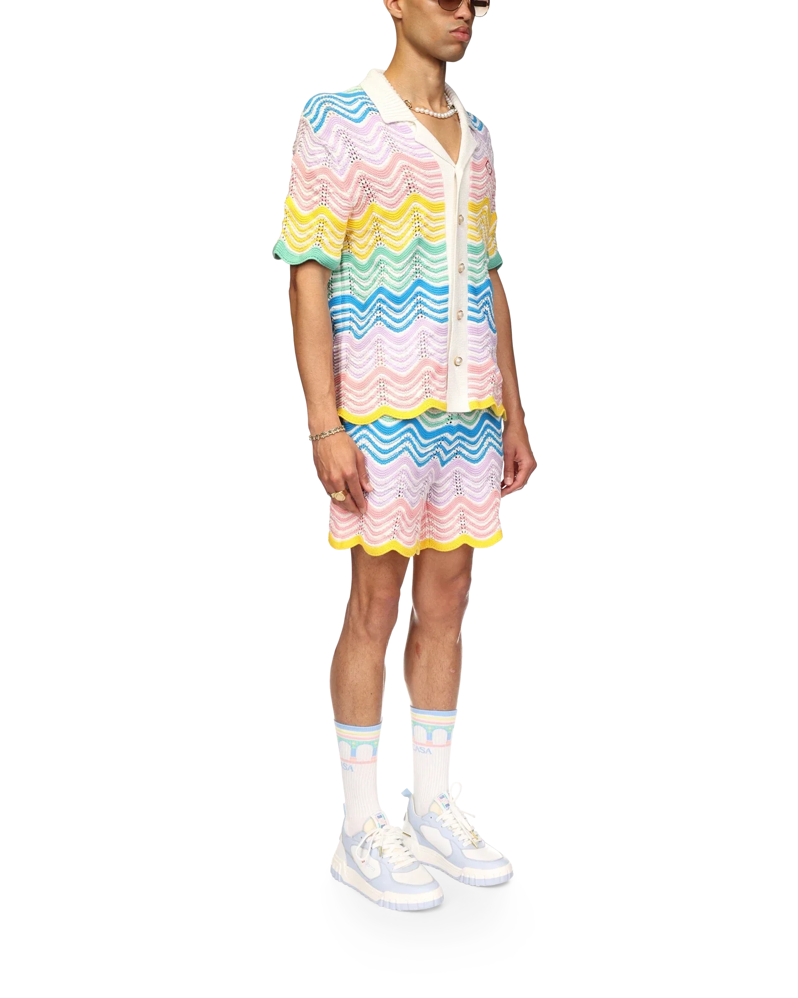 Chemise en tricot à vagues dégradées