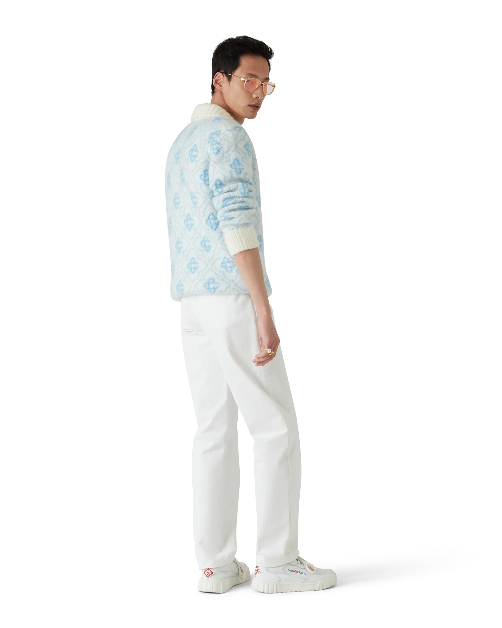 Pull-over zippé en mohair monogramme