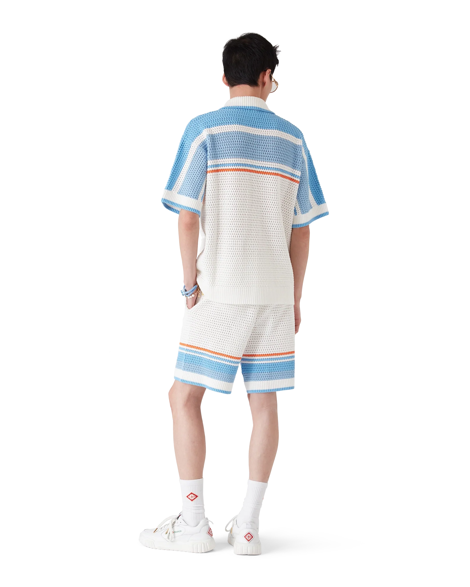 Short de tennis en coton crocheté