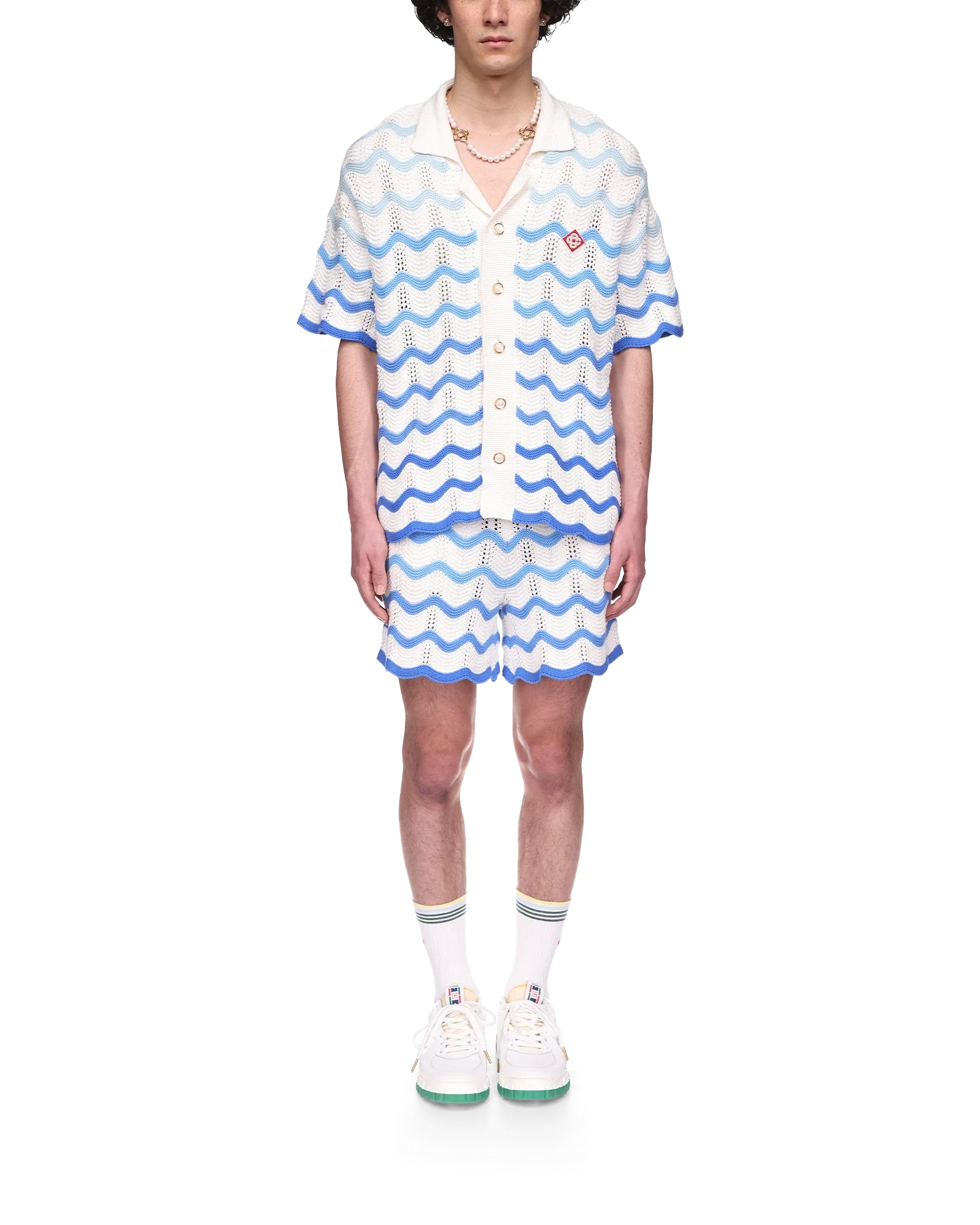 Chemise en crochet à dégradé ondulé