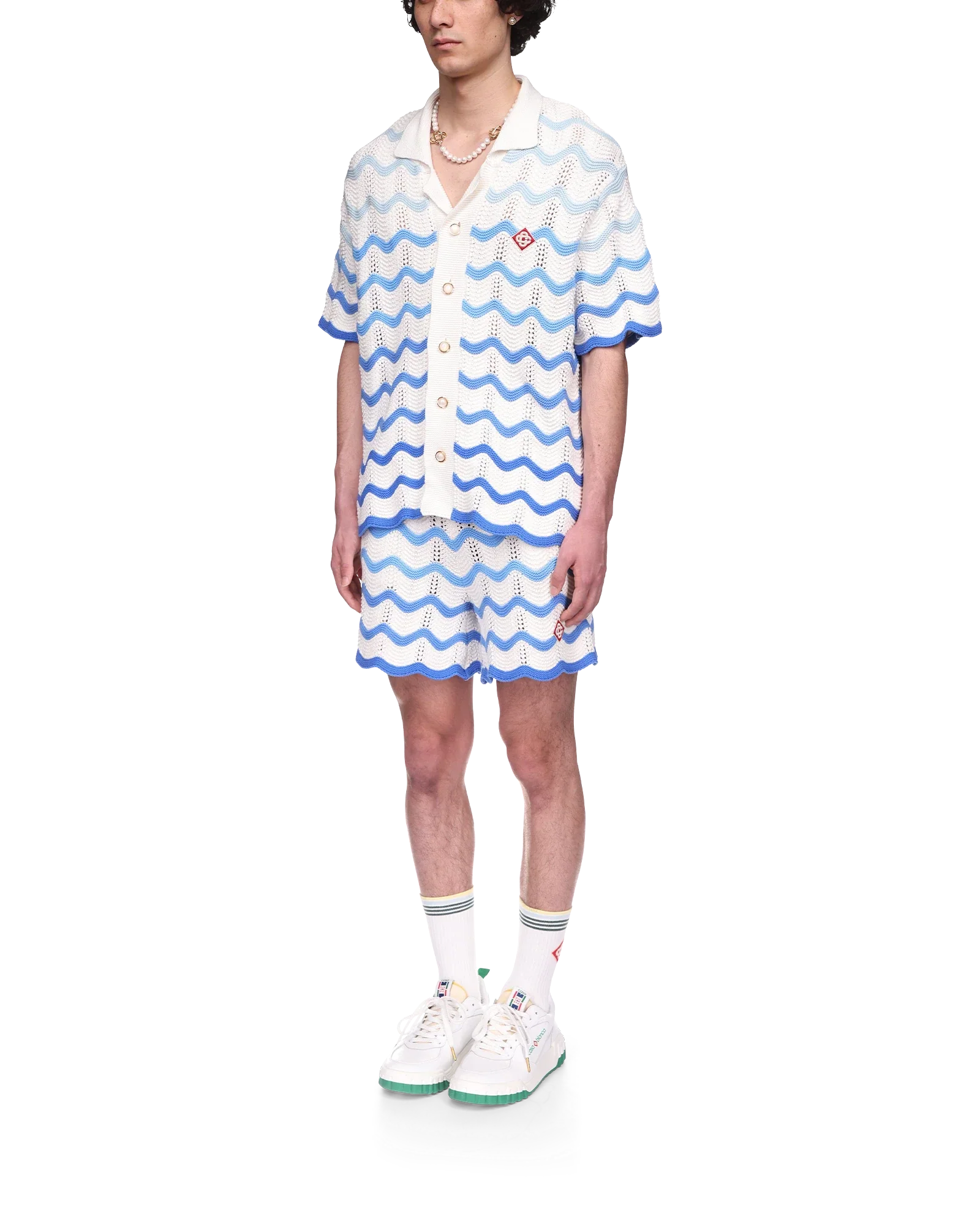 Chemise en crochet à dégradé ondulé