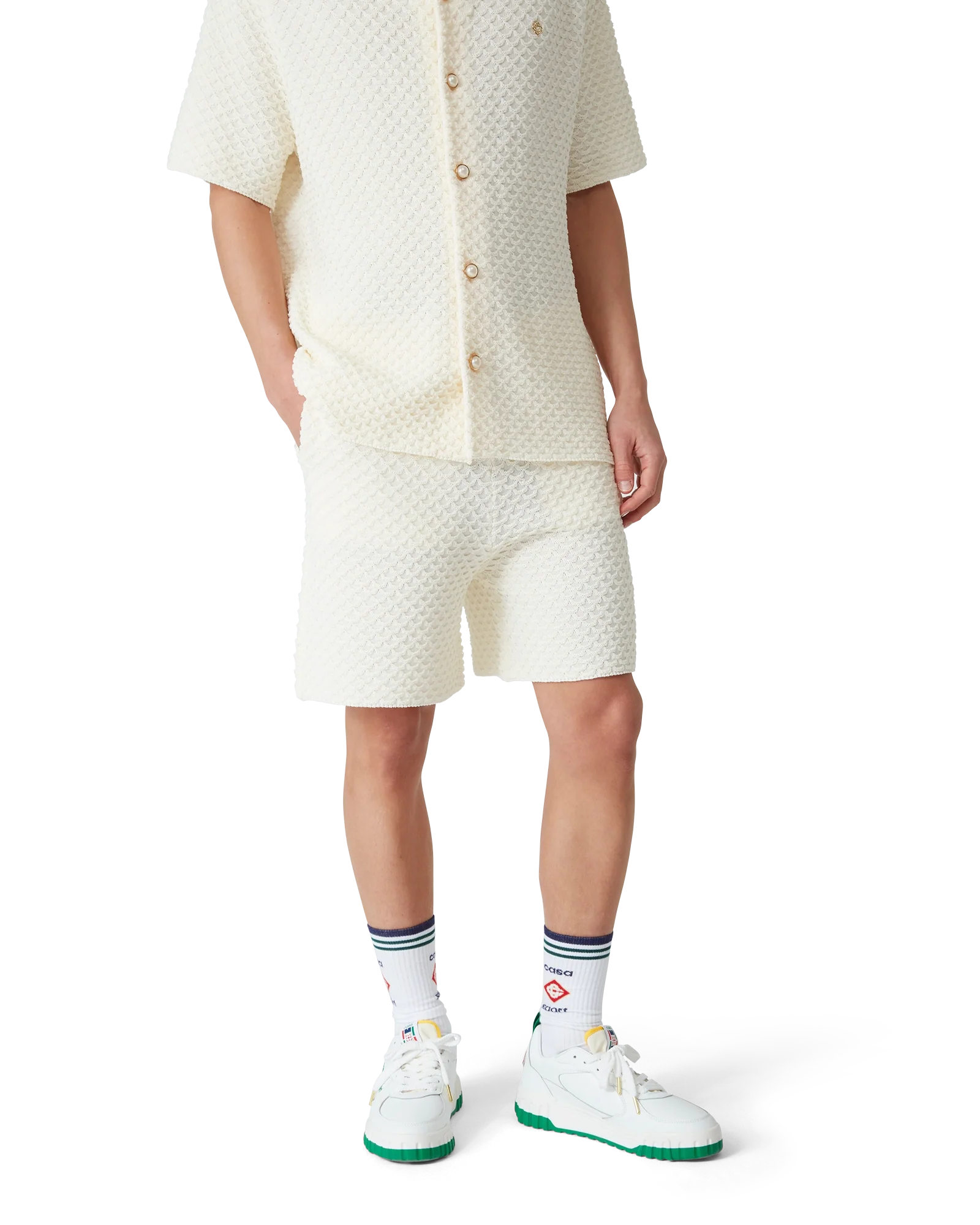 Short en maille texturée