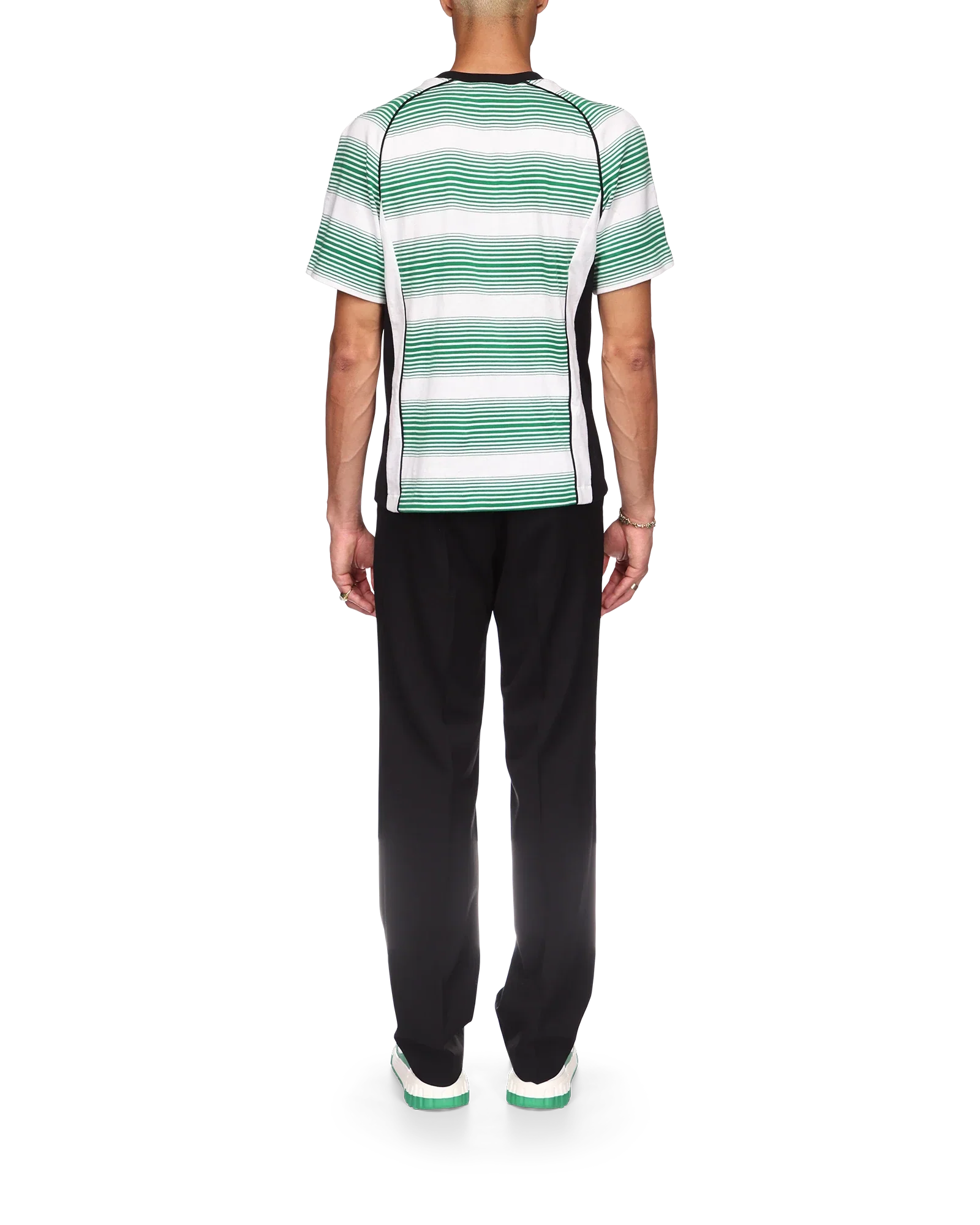 T-shirt à panneaux à rayures dégradées