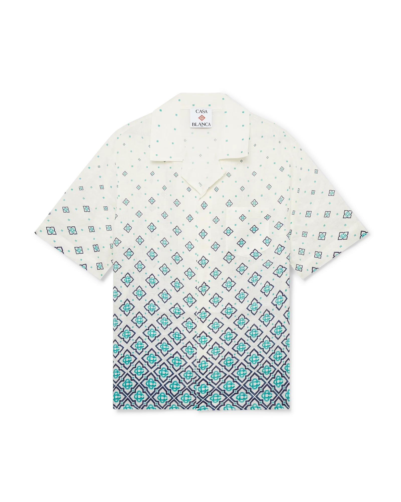 Chemise en lin à monogramme dégradé