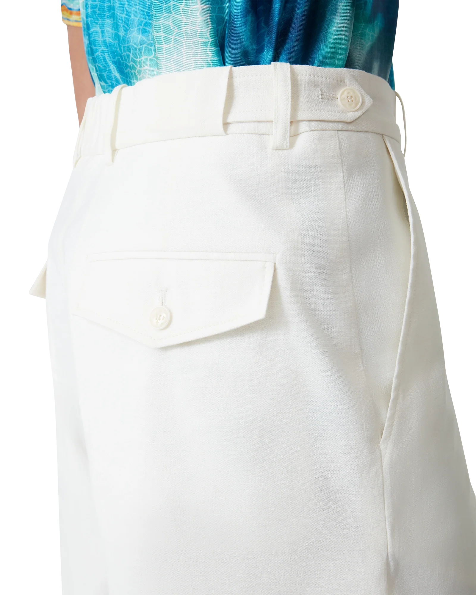 Short plissé en lin