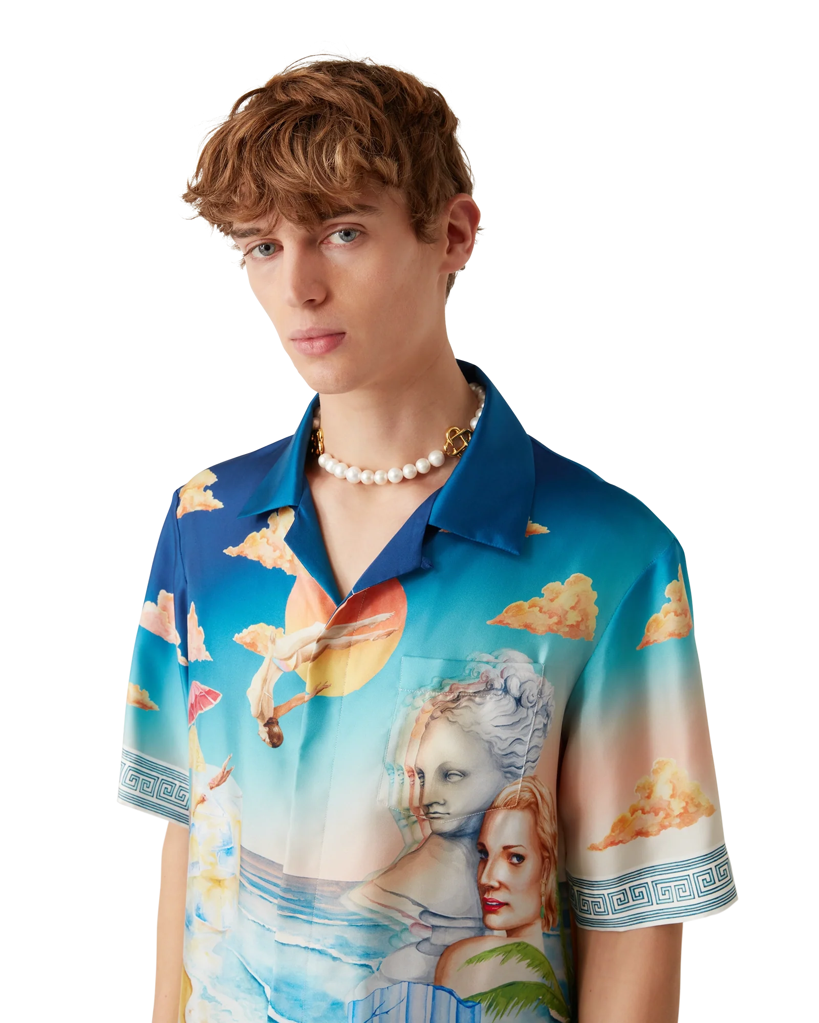 Chemise en soie à manches courtes - Le Plongeon