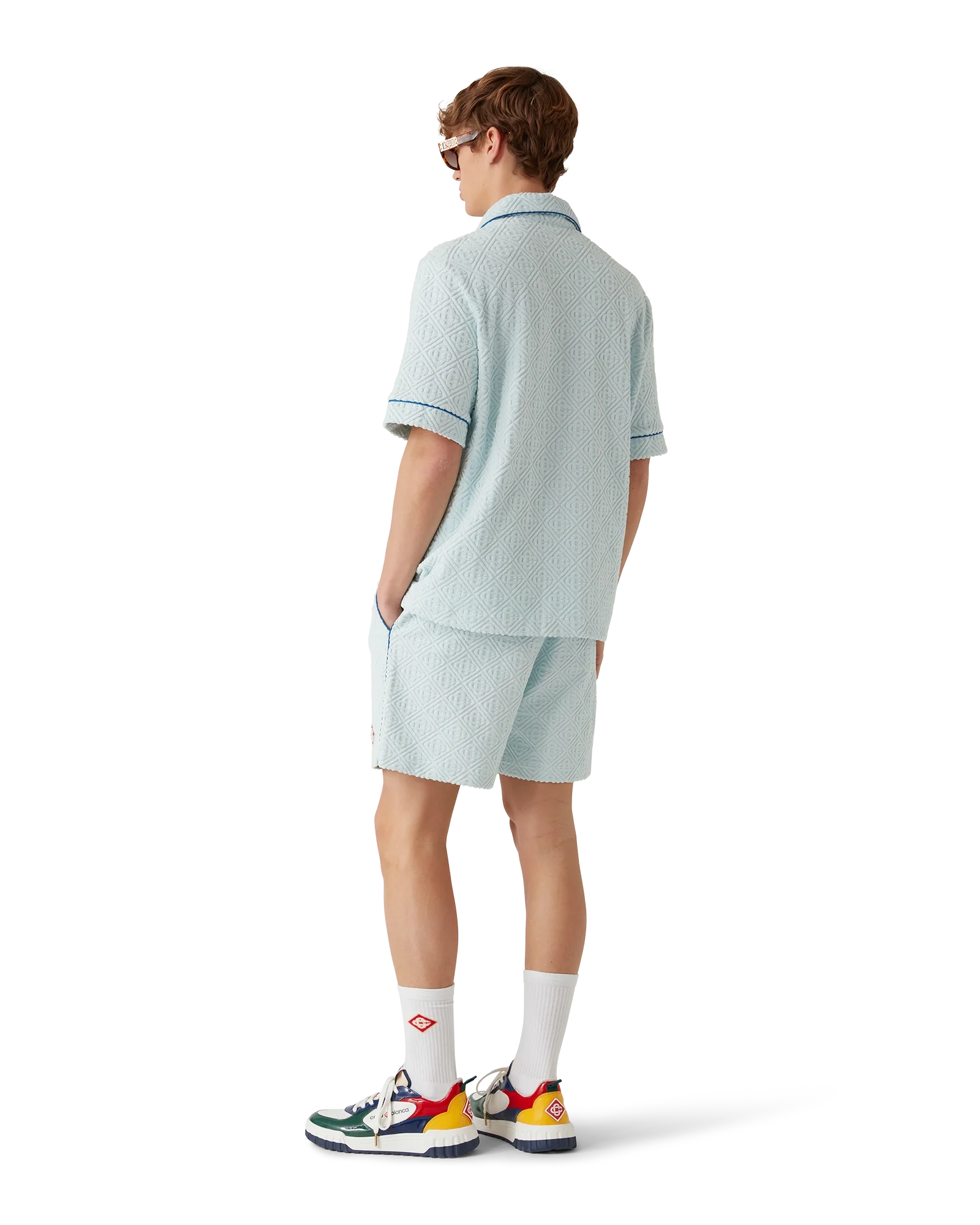 Chemise à manches courtes en tissu éponge Monogram