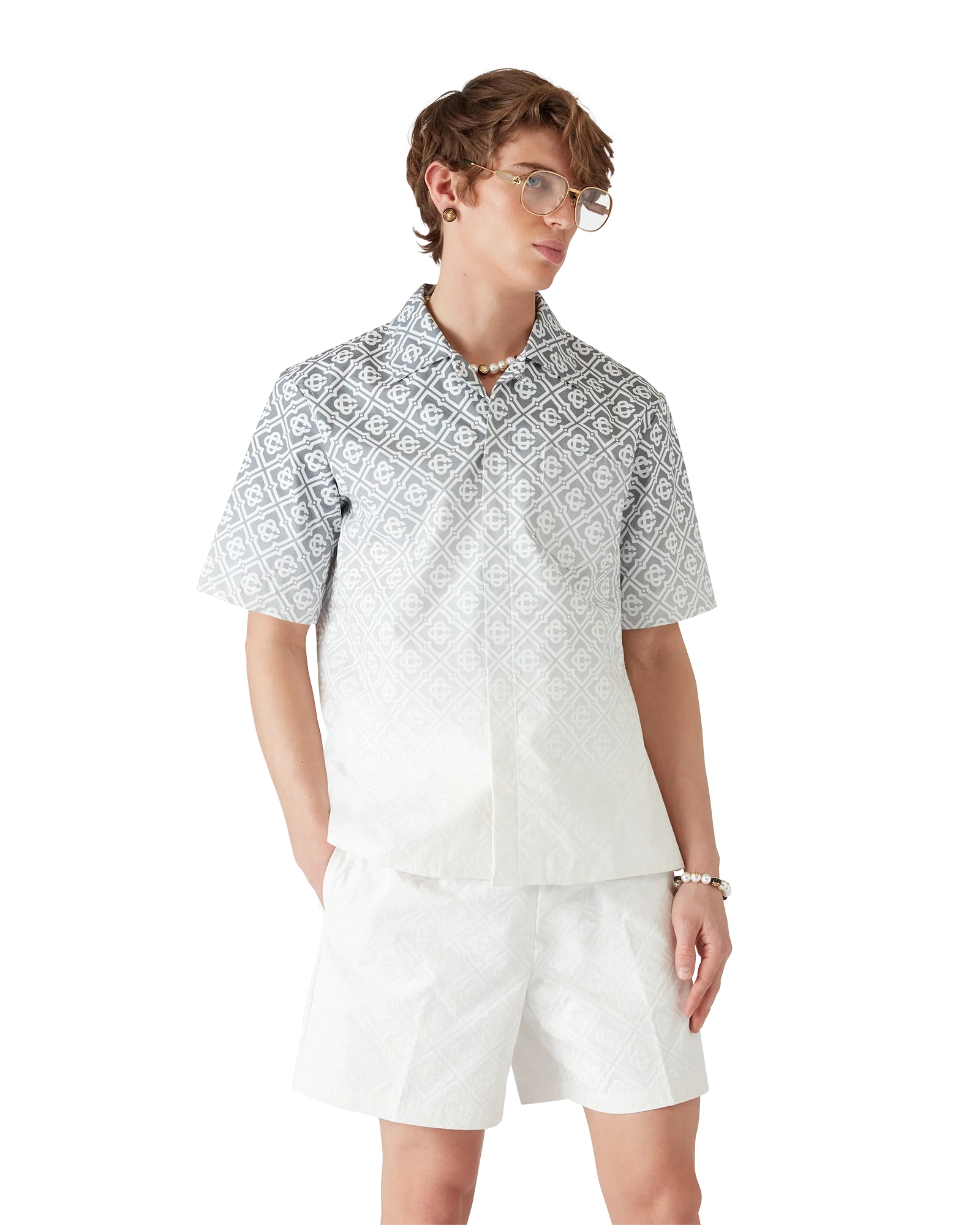 Chemise monogramme dégradé