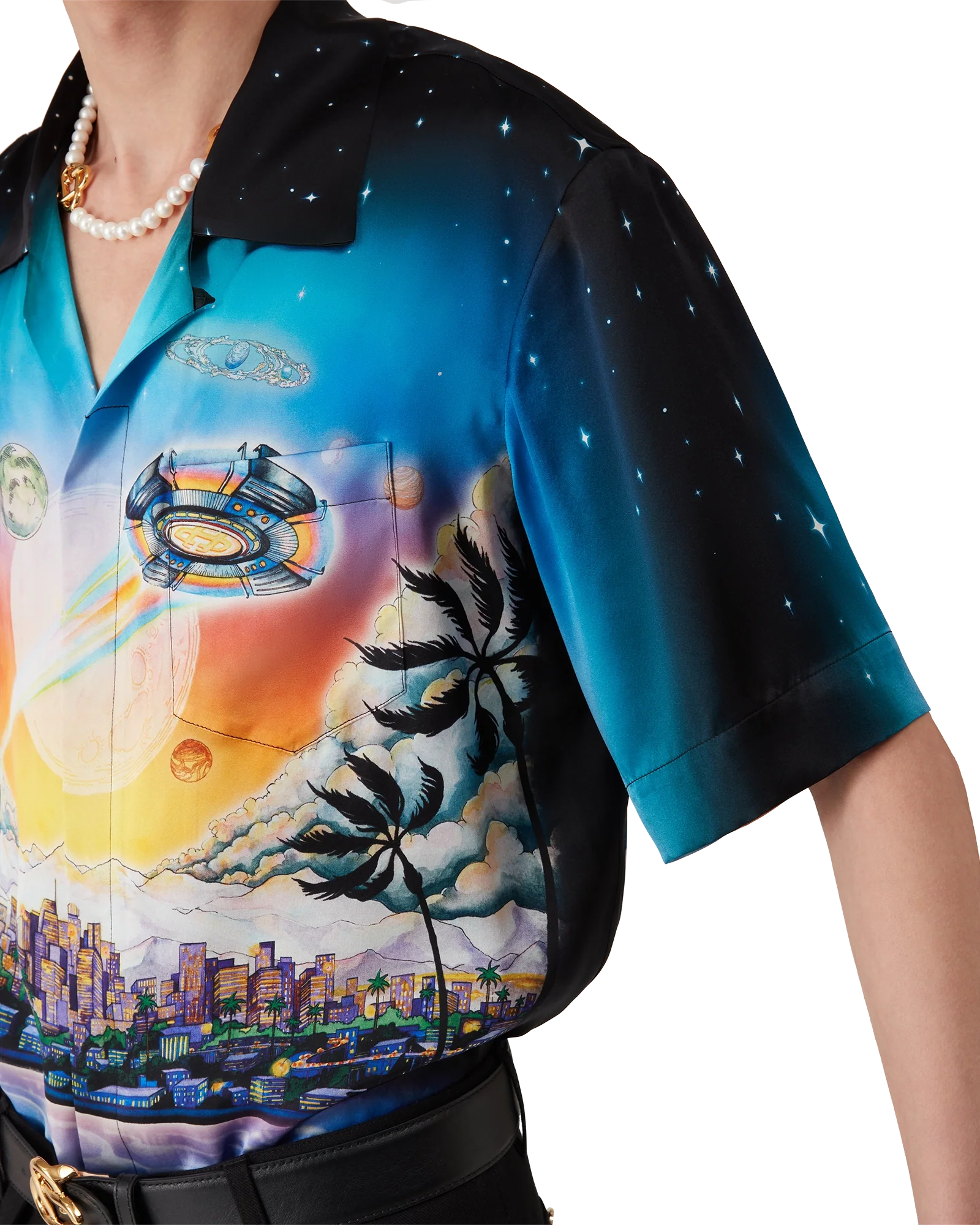 Chemise en soie à manches courtes La Prémonition