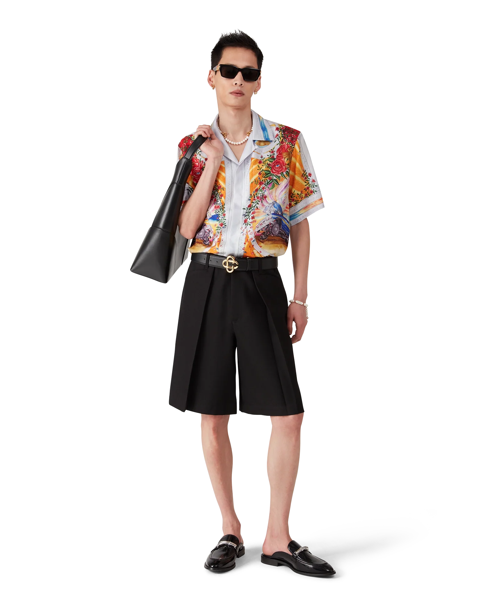 Chemise en soie La Tornade De Rose Short Sleeve