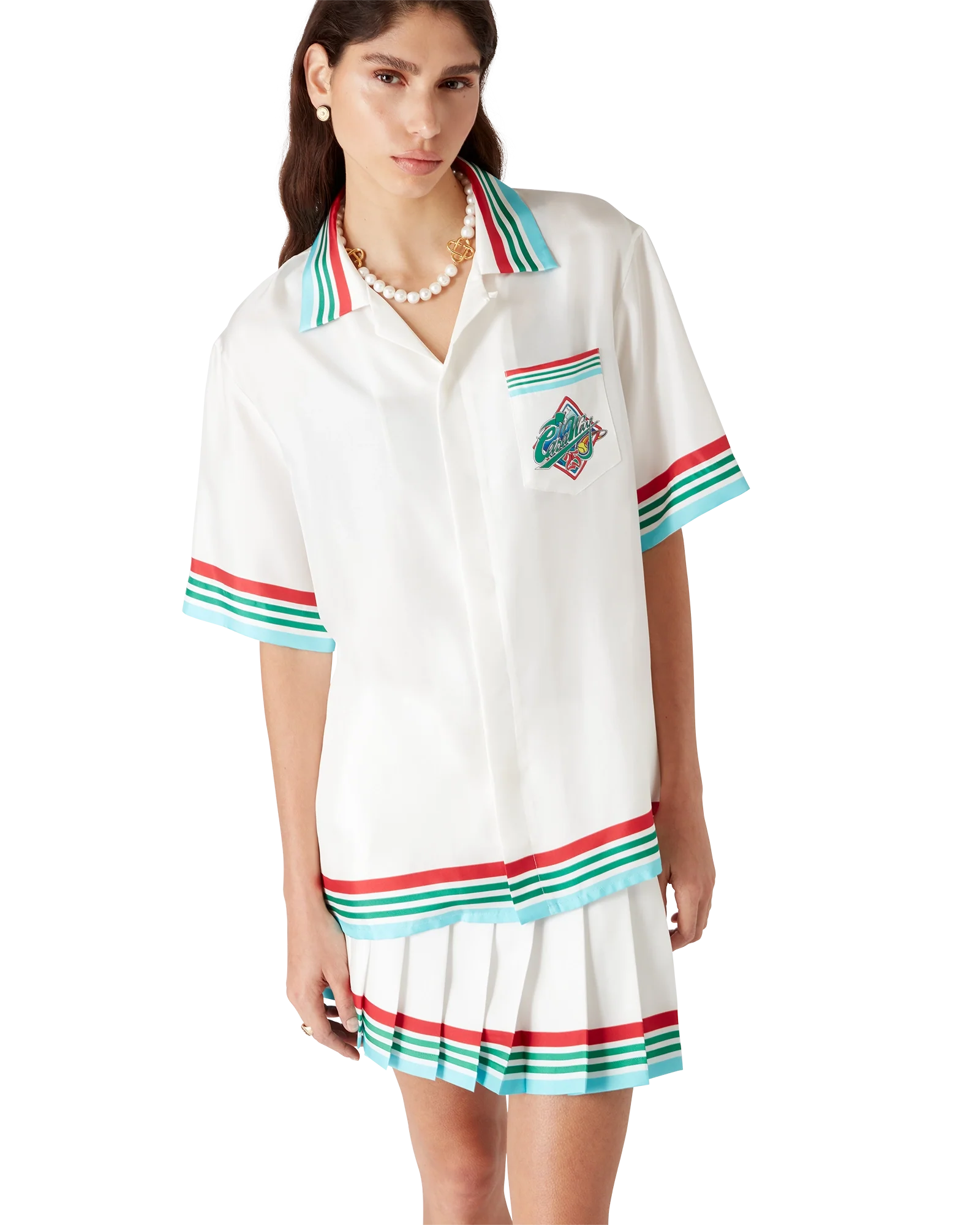 Chemise en soie à manches courtes Casa Way World Series