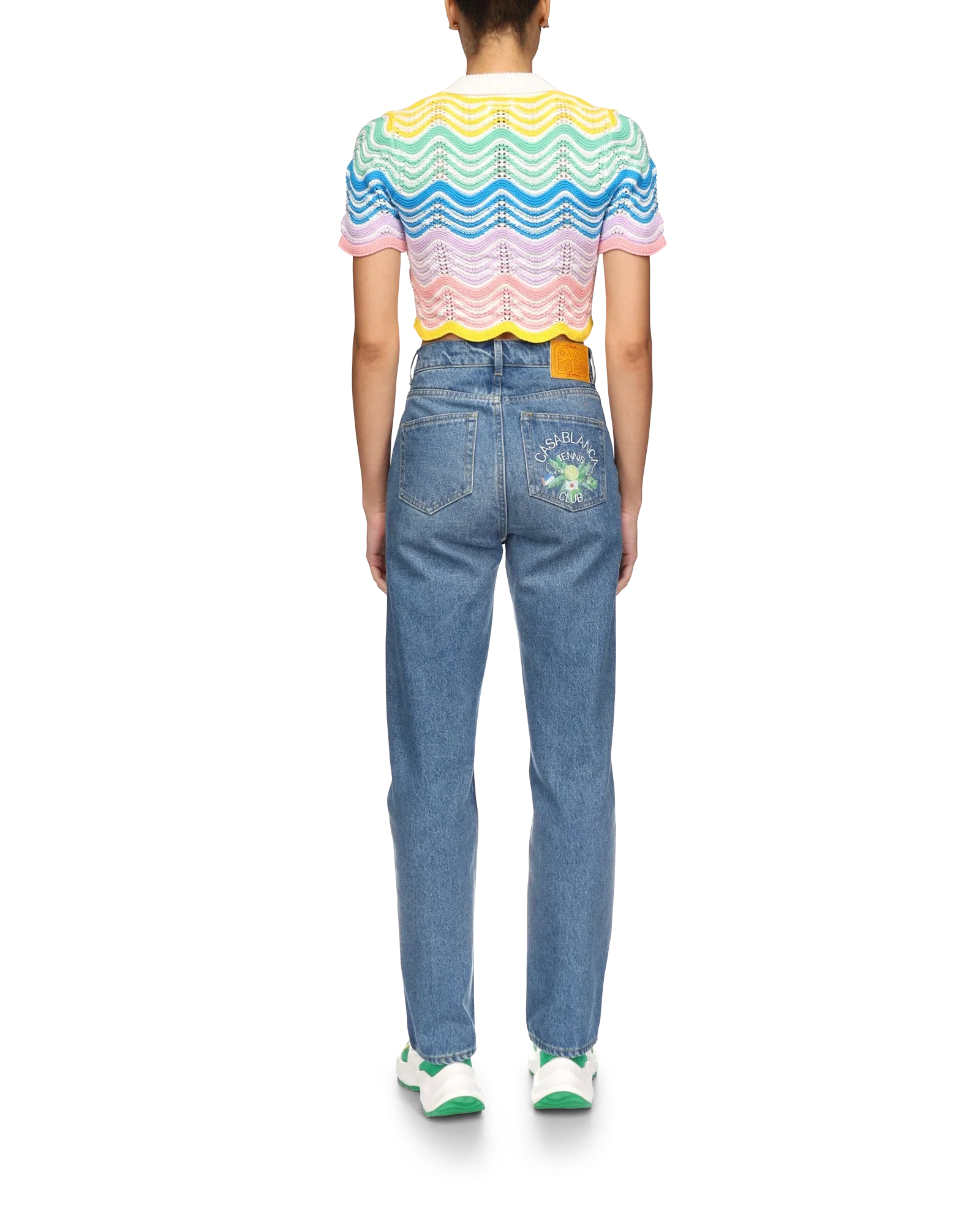 Top en crochet à vagues dégradées