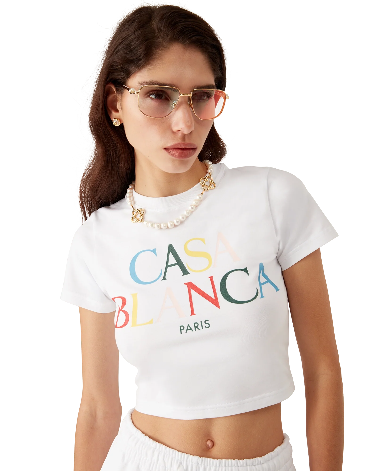 T-Shirt Stacked Logo Cropped