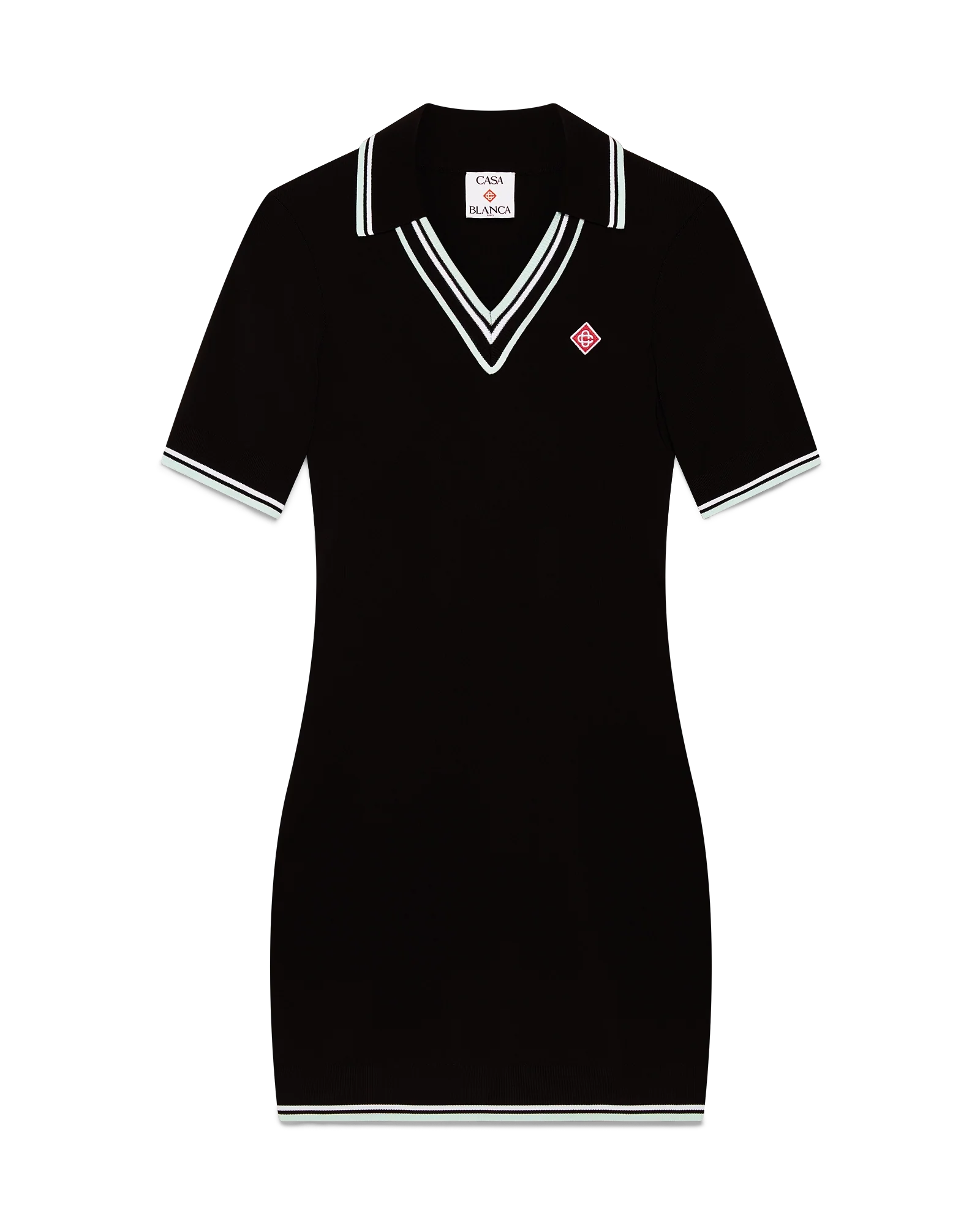 Robe polo en viscose à col en V