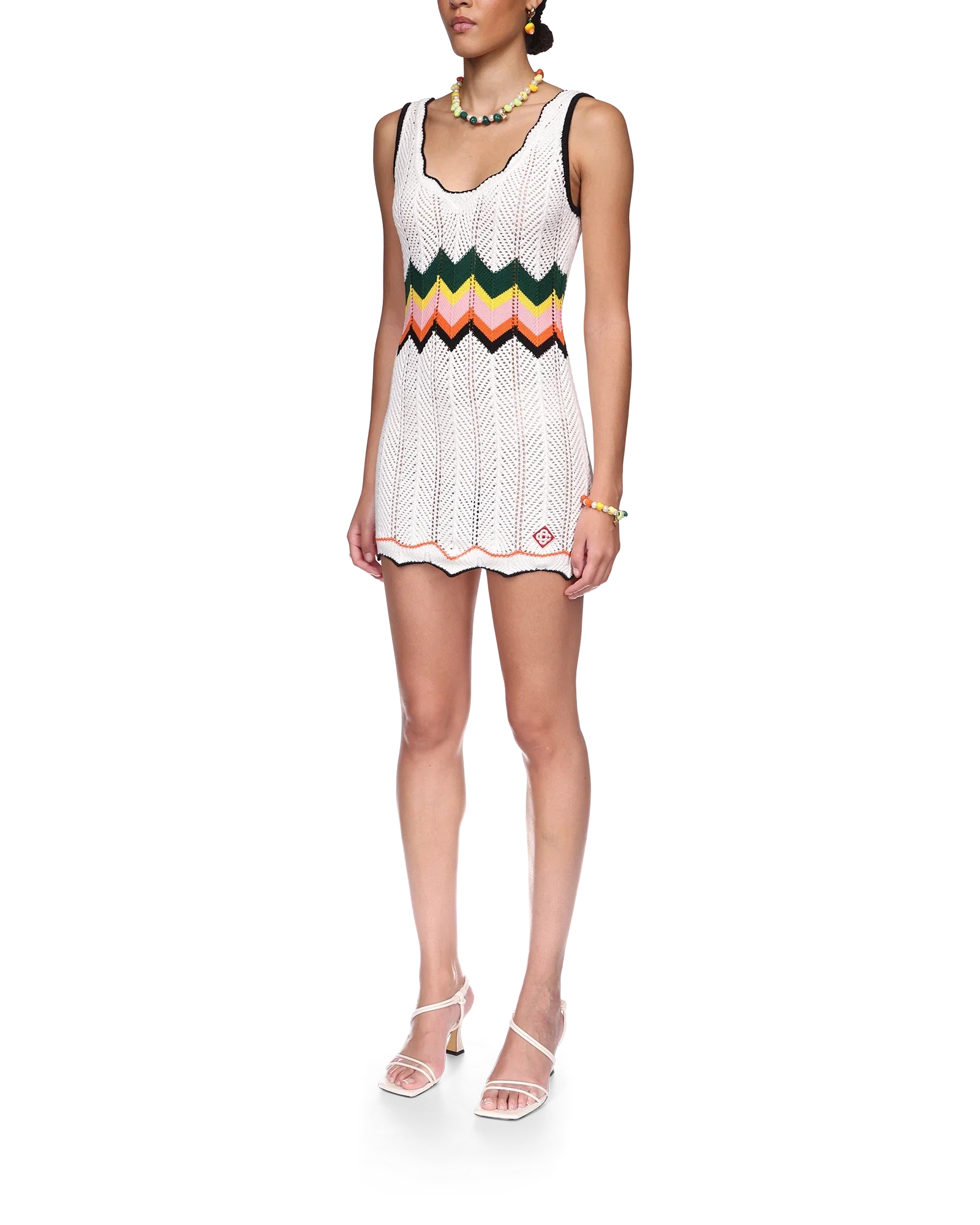 Robe en dentelle à chevrons