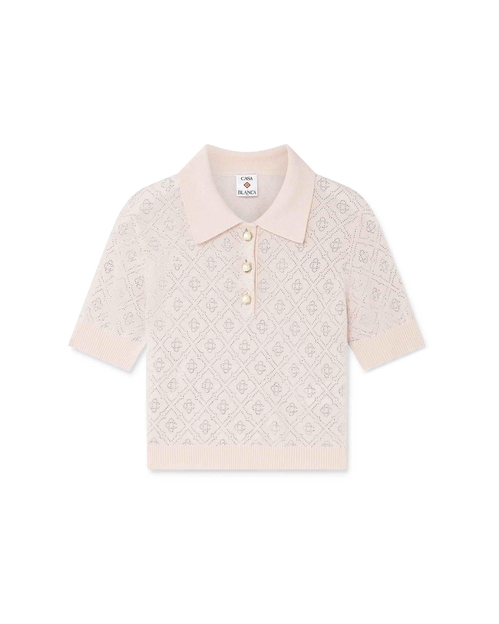 Polo en maille avec monogramme en cristal