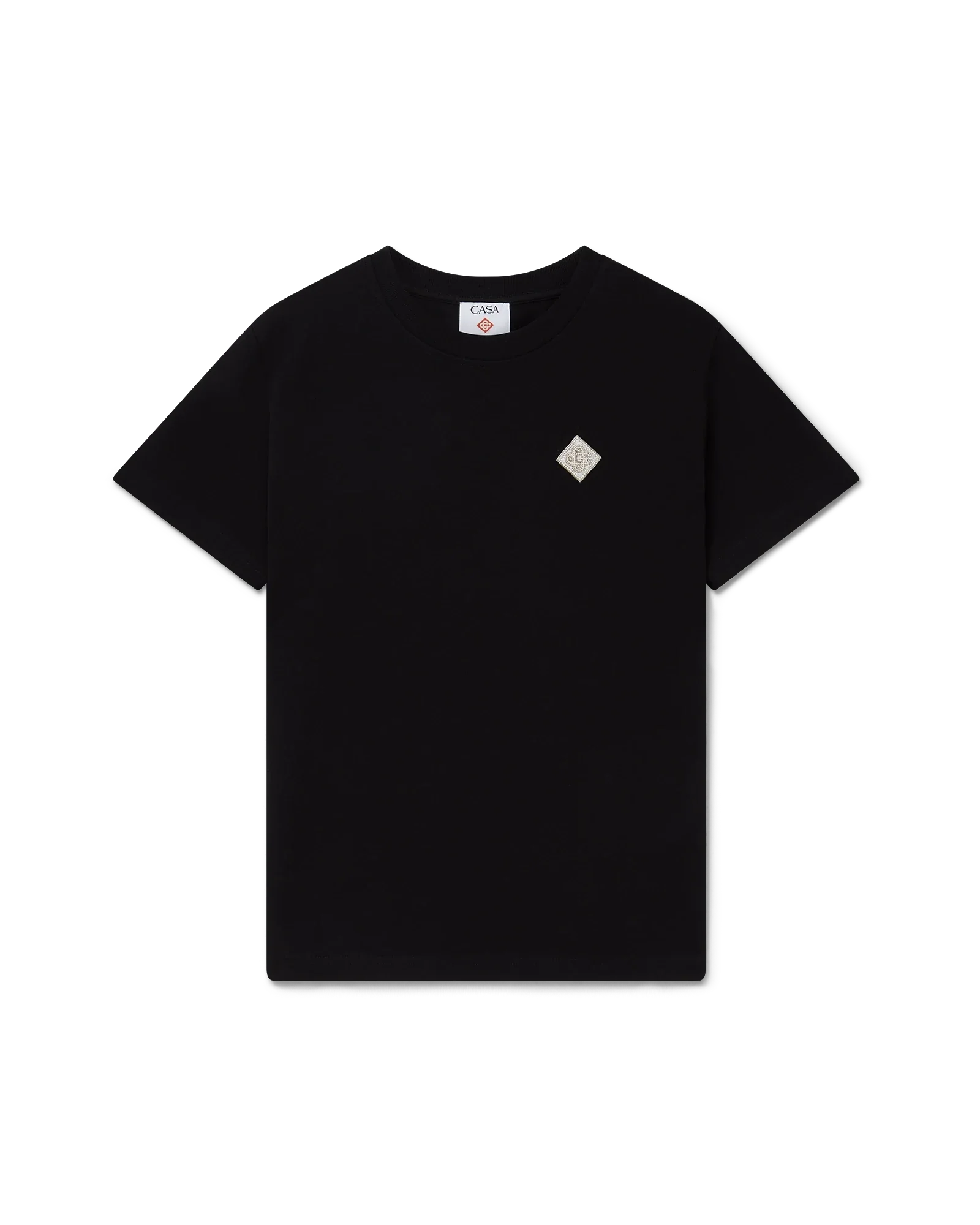 T-shirt à patch en perles et diamants