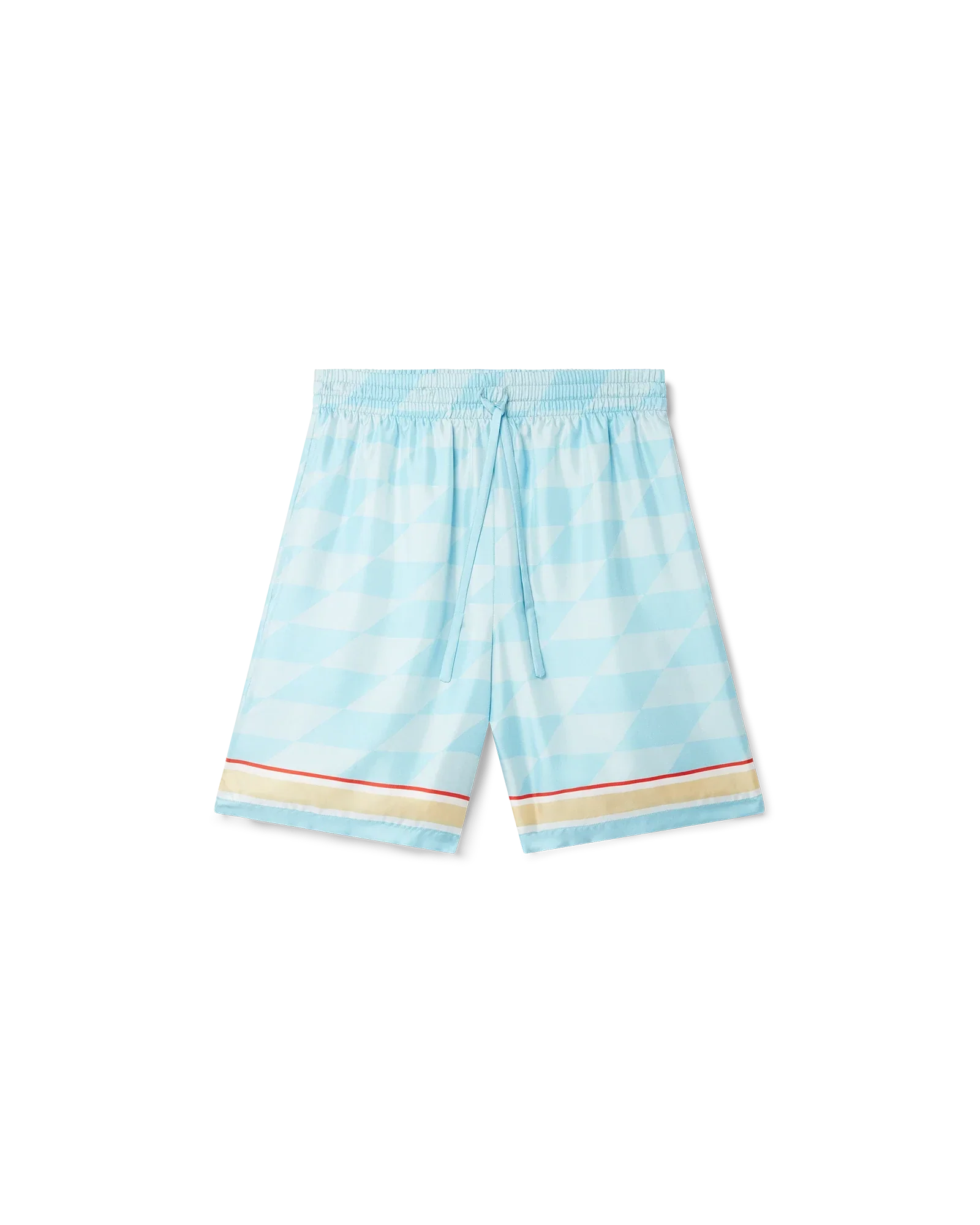 Shorts Damiers Et Cygne Bleu Silk