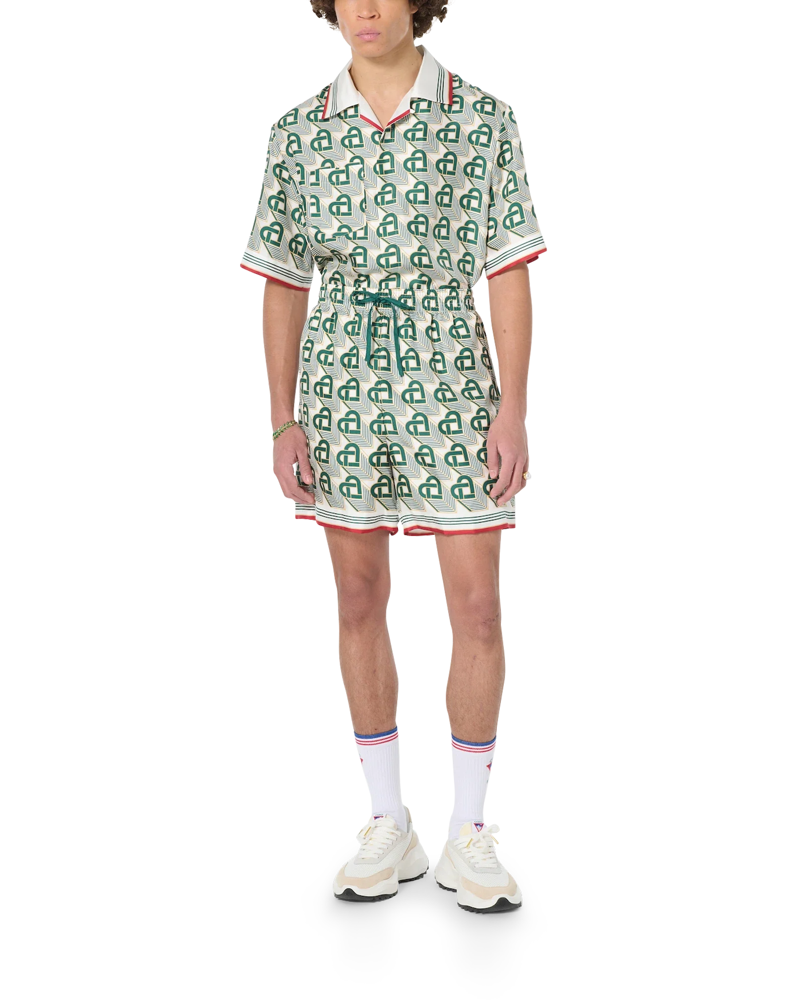 Chemise en soie Heart Monogram