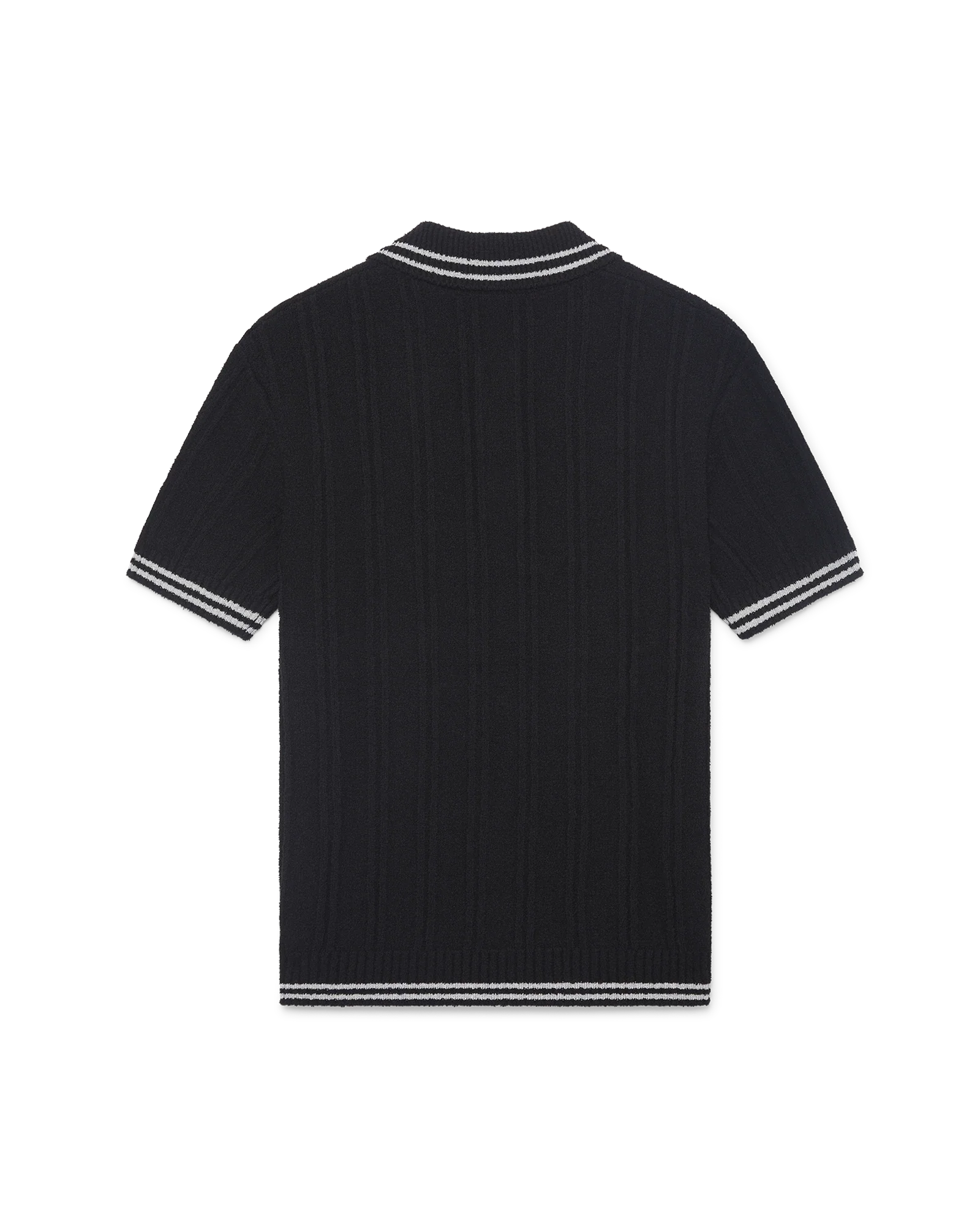 Polo bouclé à bordure argentée