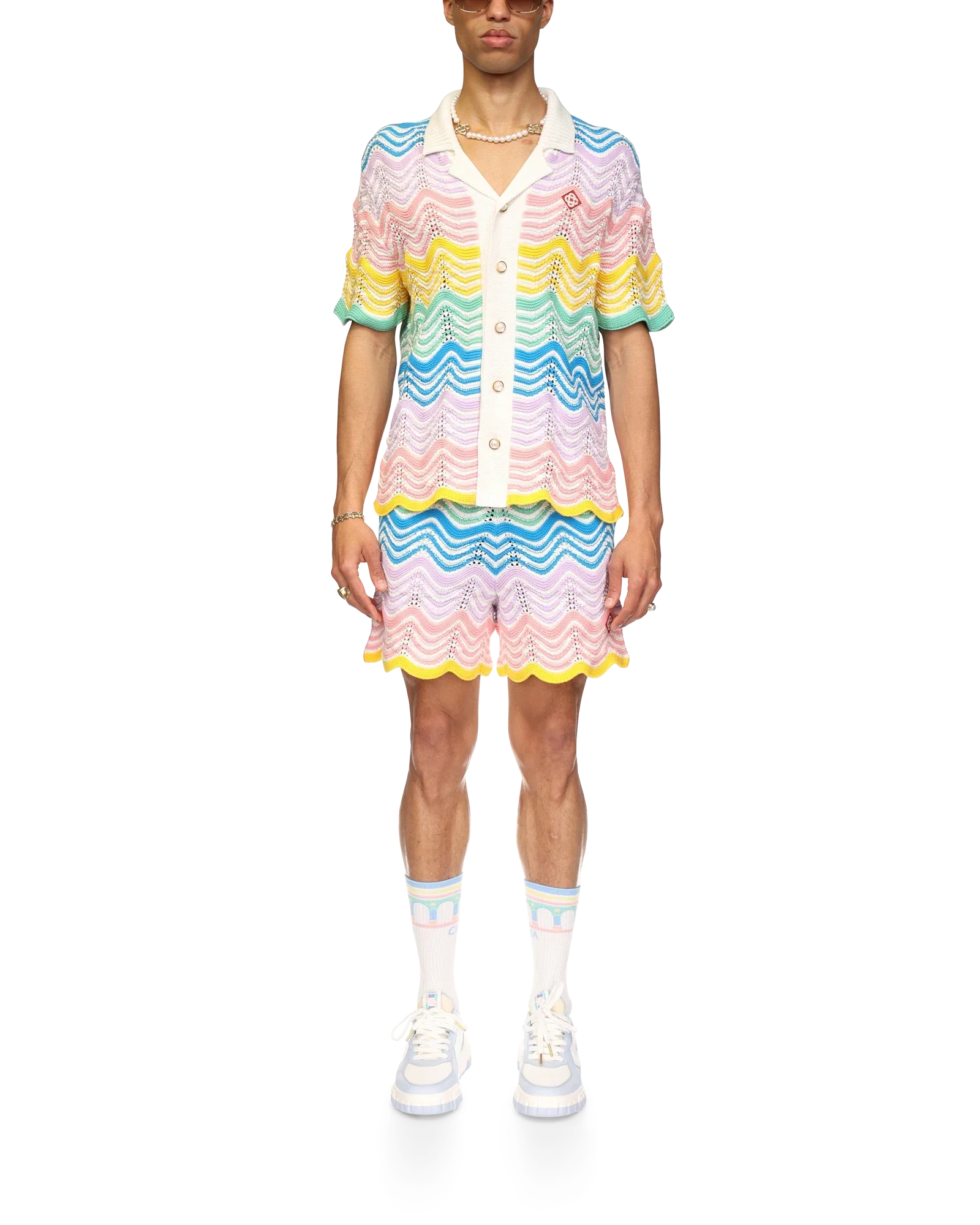 Chemise en tricot à vagues dégradées