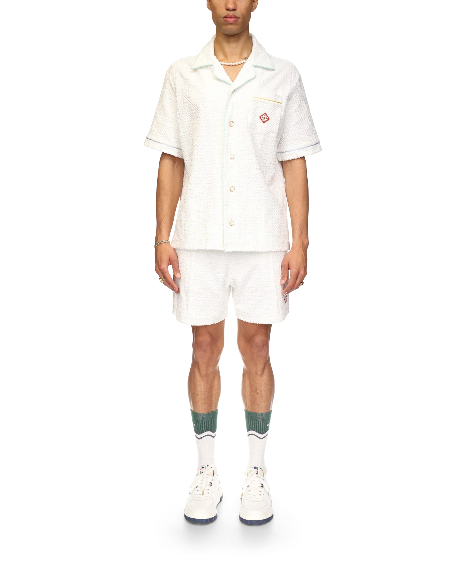 Chemise à manches courtes tissu éponge Monogram