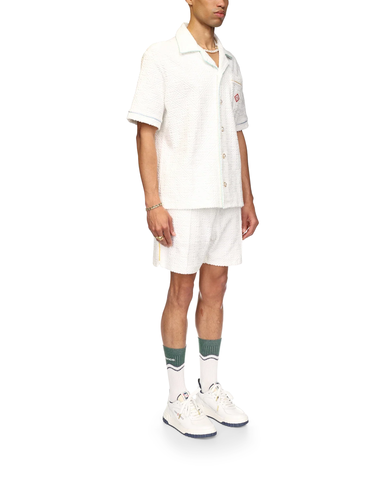 Chemise à manches courtes tissu éponge Monogram