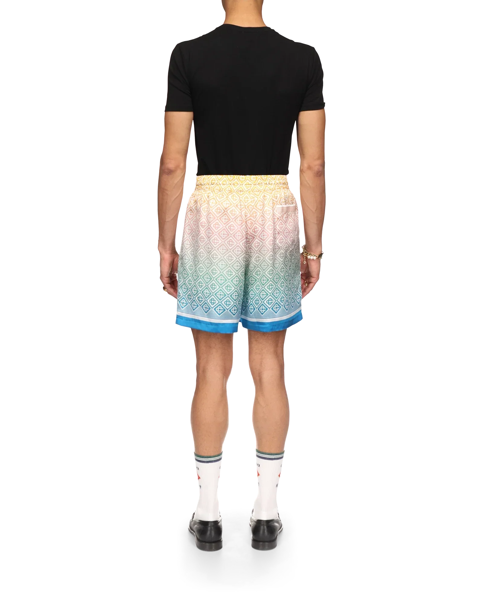 Short en soie avec monogramme dégradé