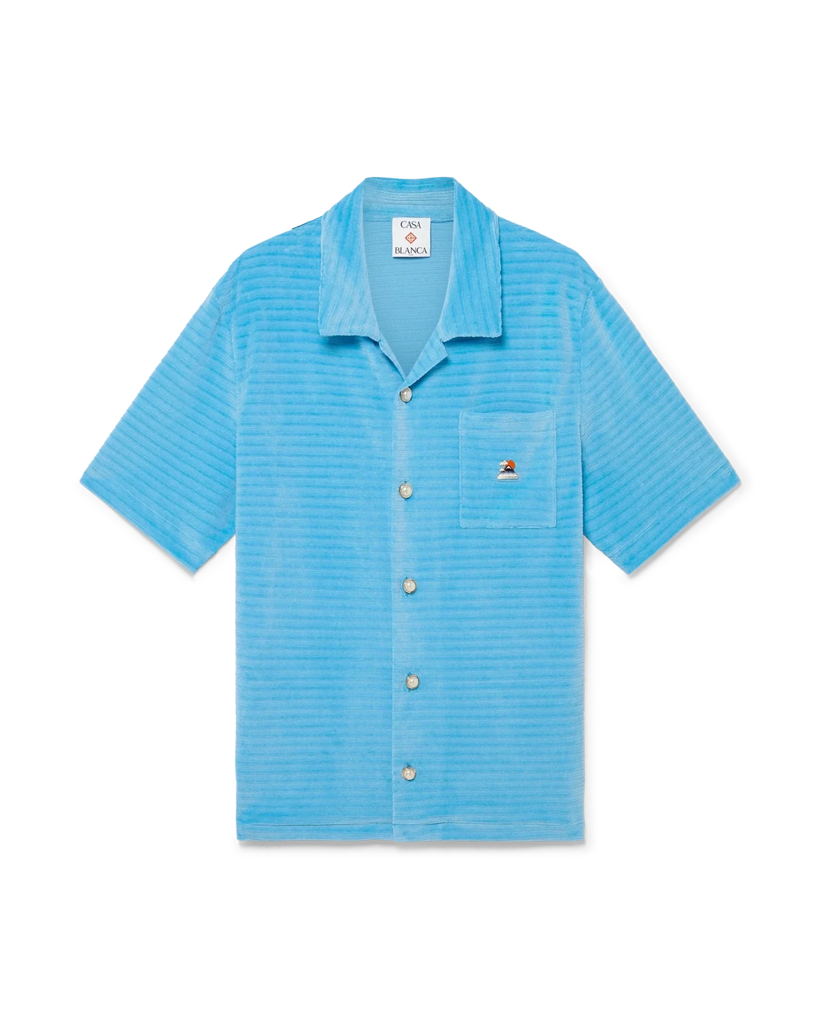 Chemise à manches courtes à rayures en velours