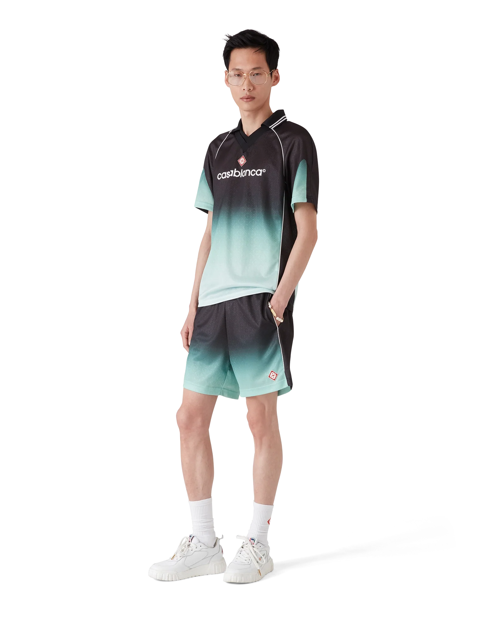 Short de football en jacquard monogramme dégradé