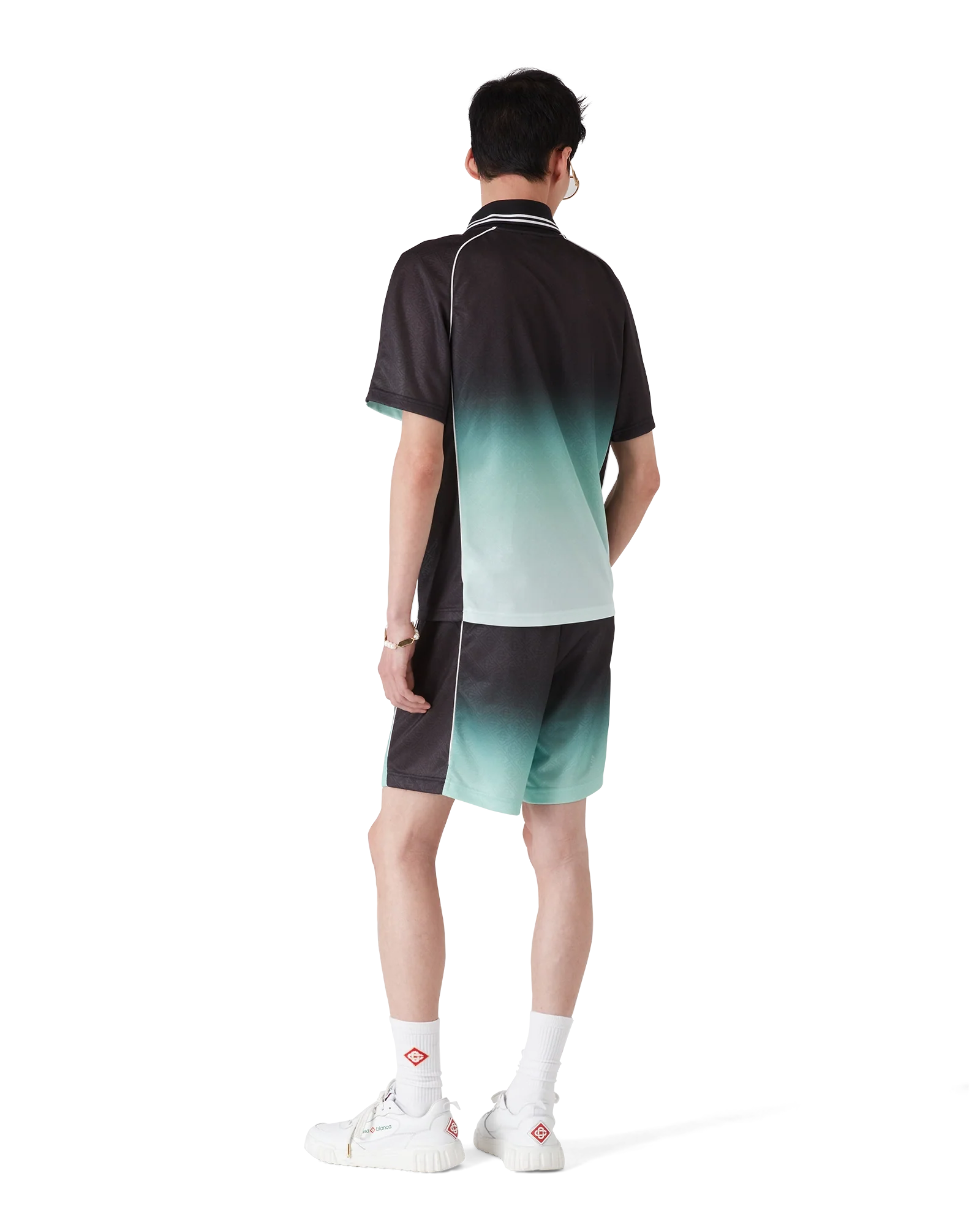Short de football en jacquard monogramme dégradé