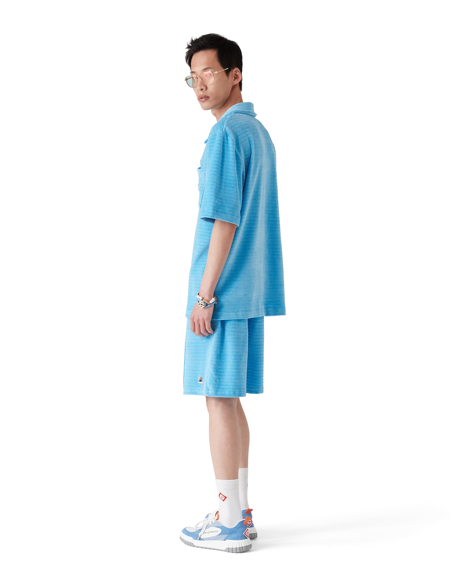 Short à rayures en velours