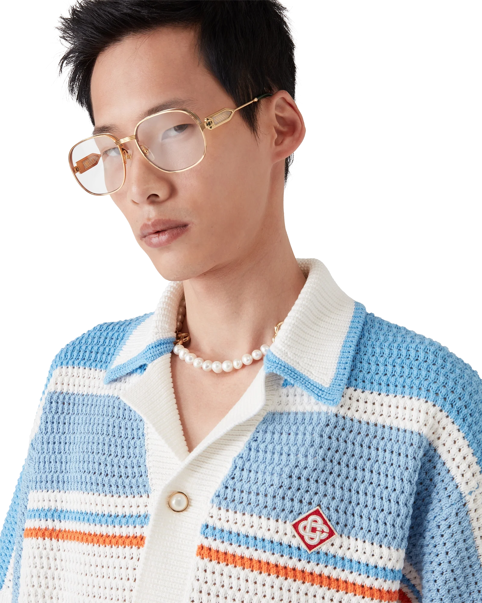 Chemise de tennis en coton crocheté