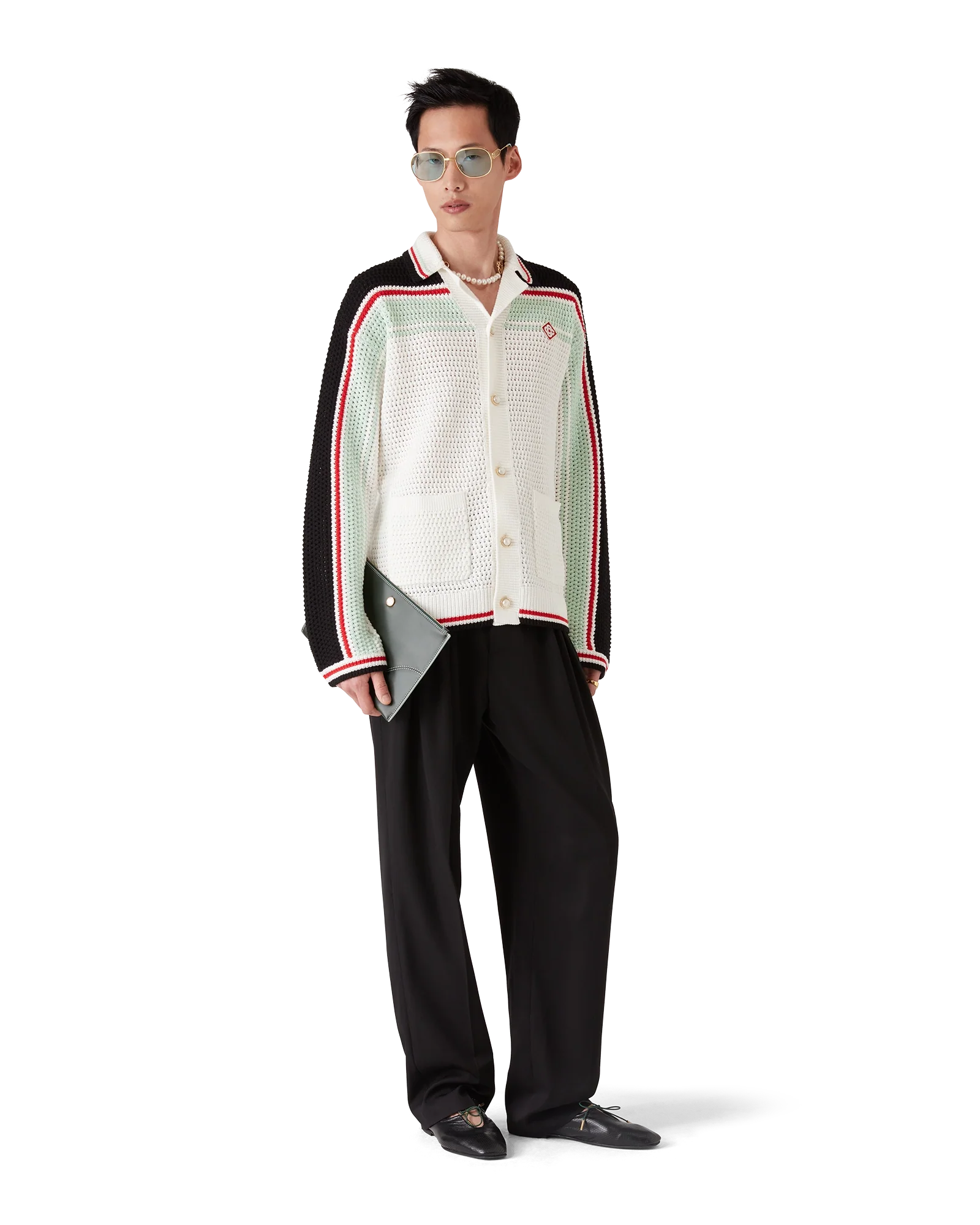 Veste de tennis en coton crocheté
