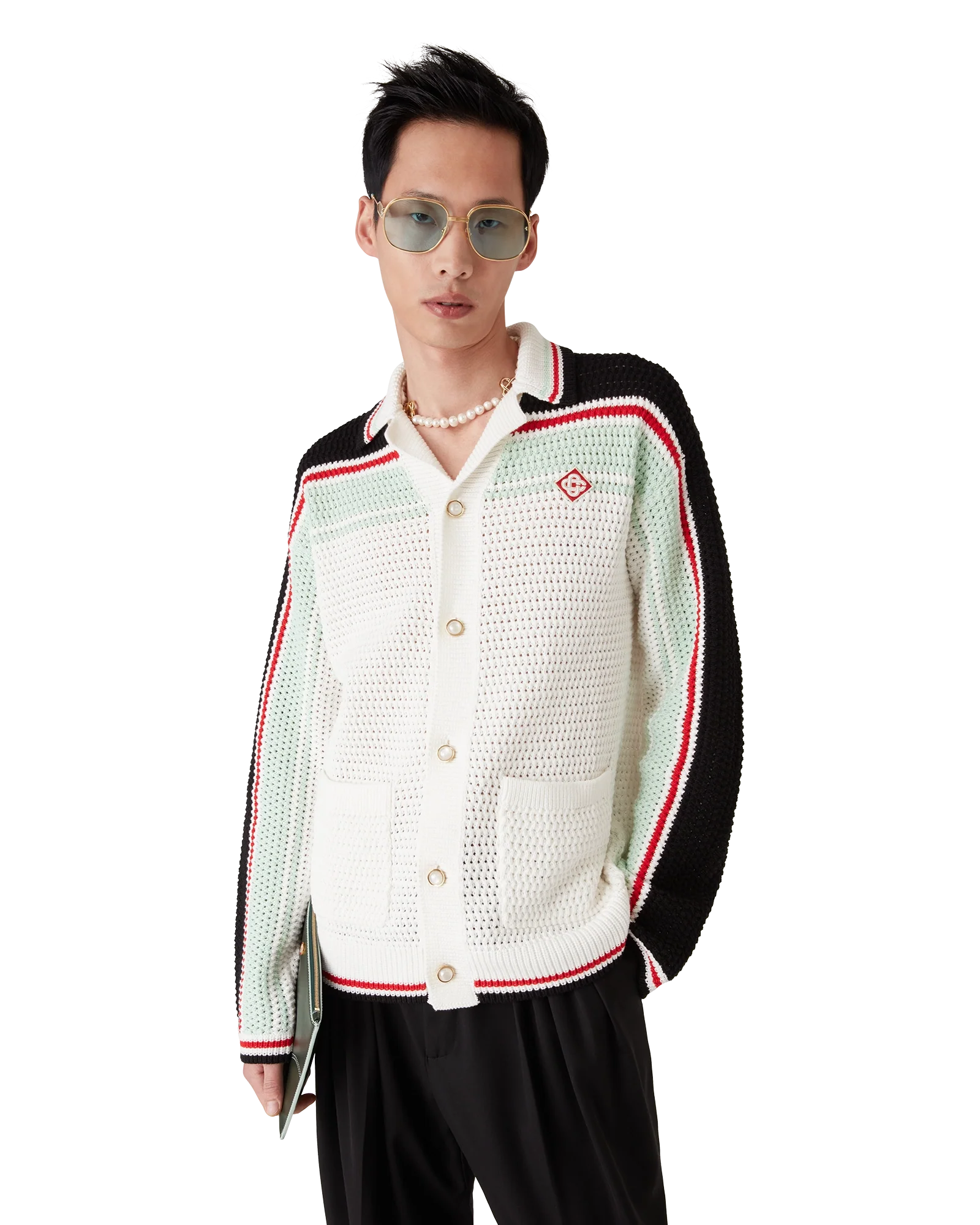 Veste de tennis en coton crocheté