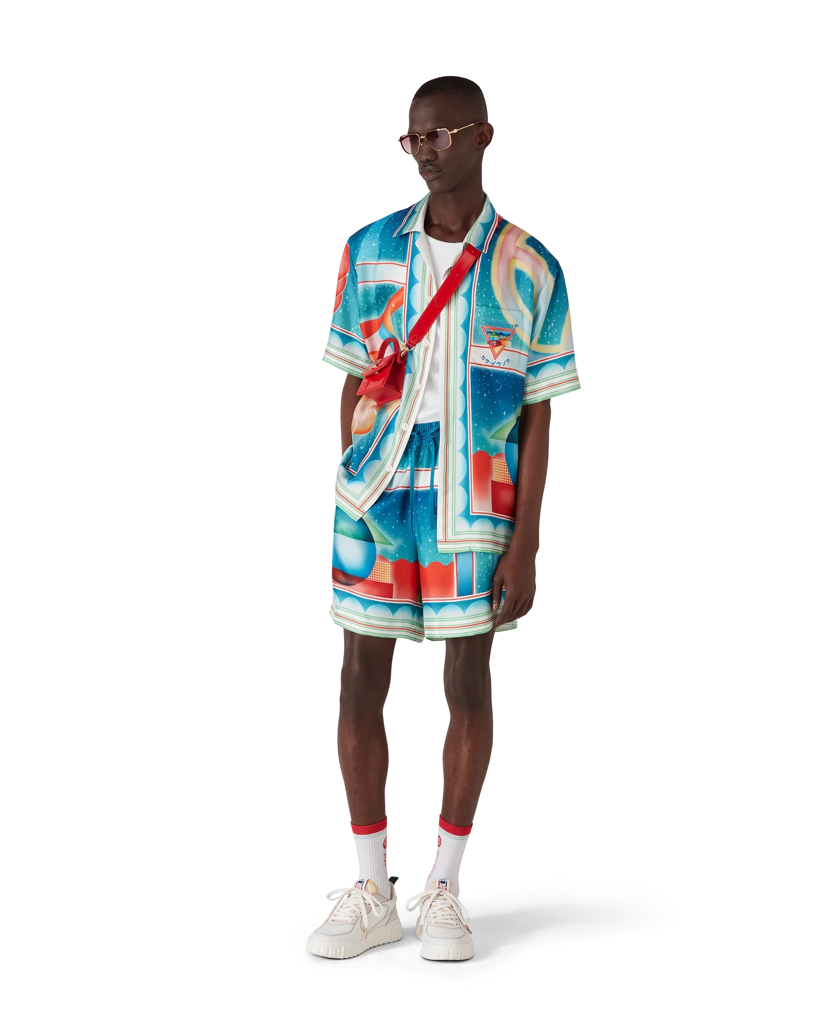 Chemise à manches courtes en soie Galaxy Court