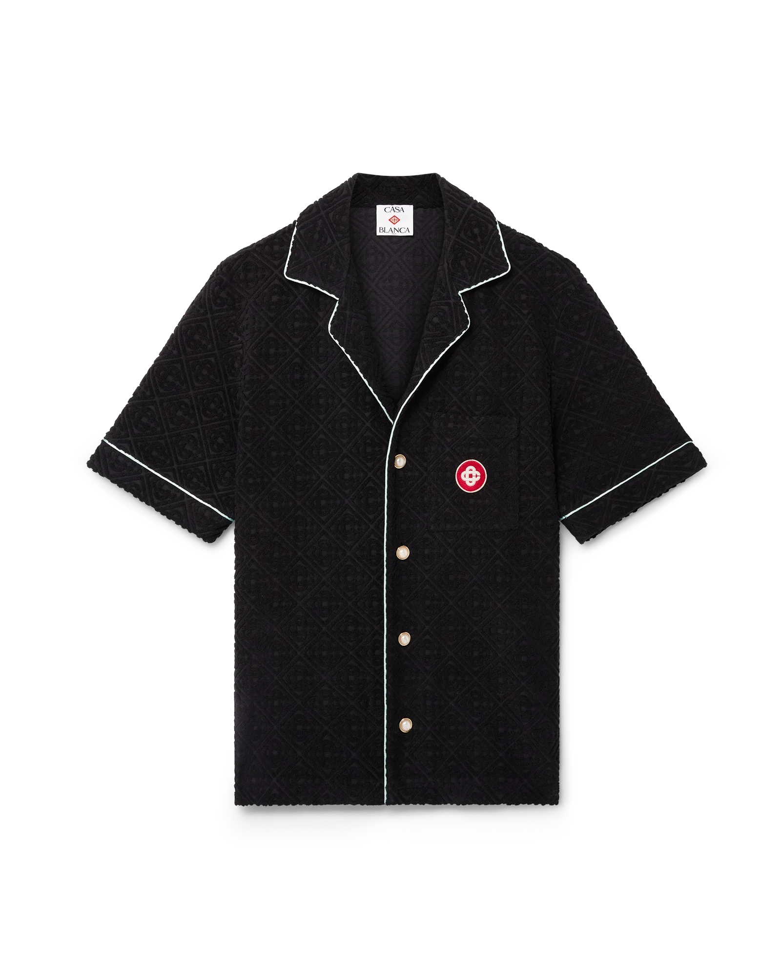 Chemise à manches courtes  jacquard monogramme
