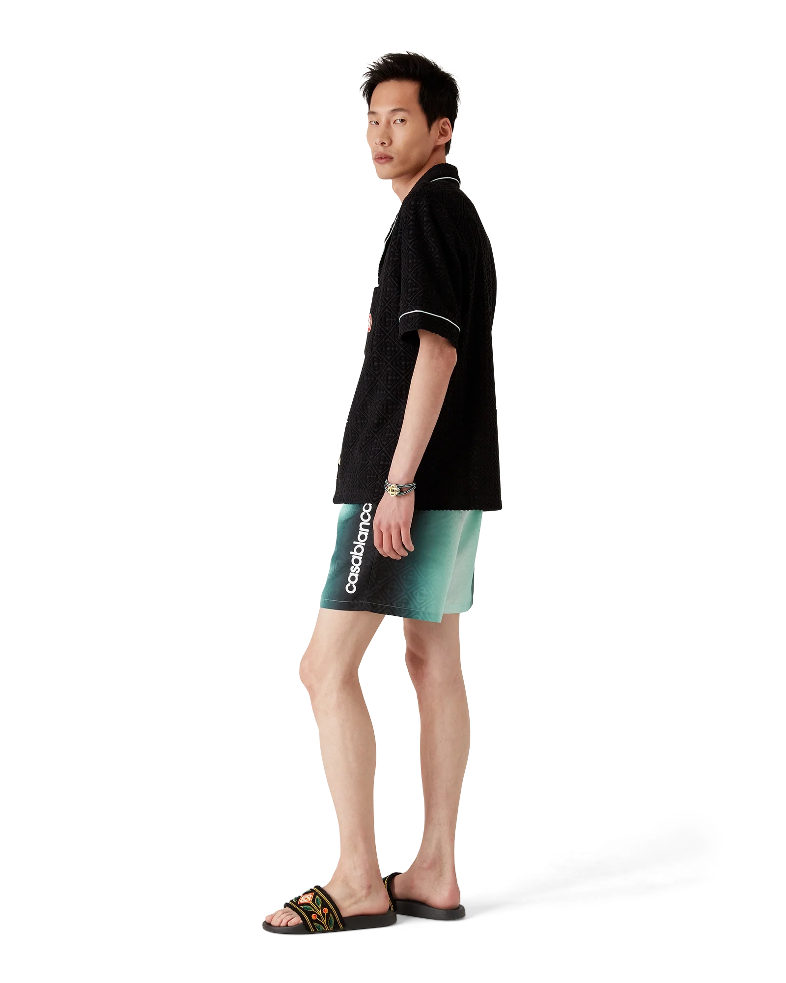 Short de bain en jacquard monogramme dégradé
