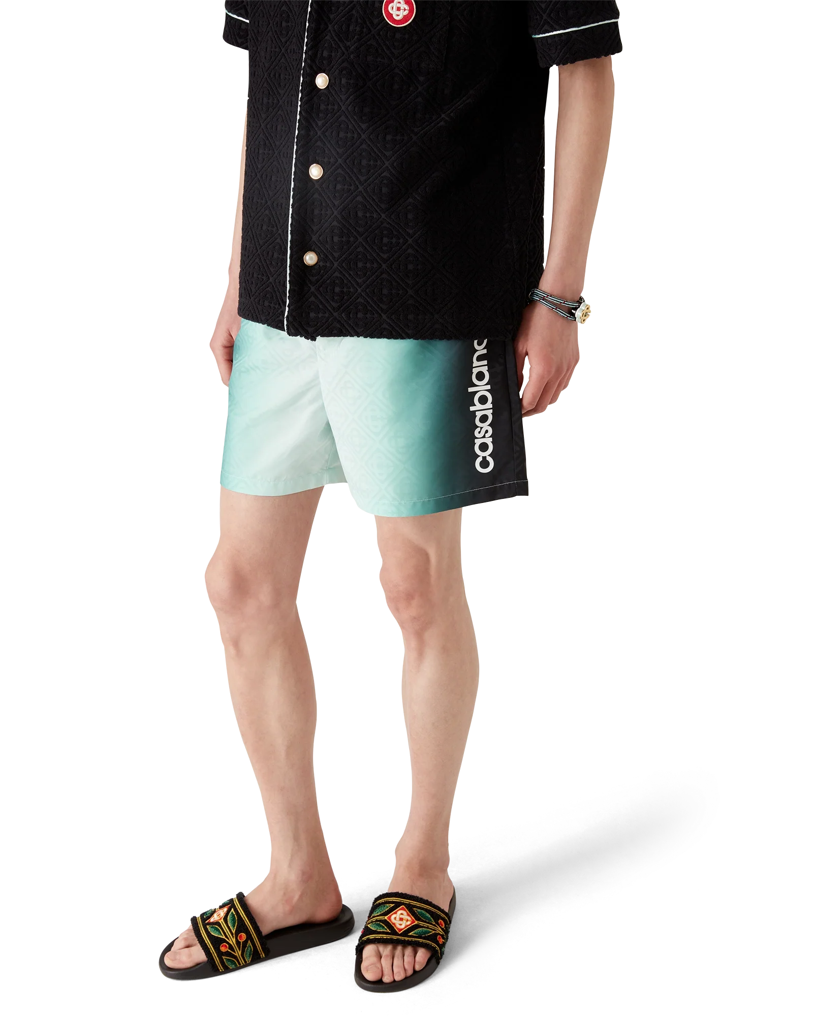 Short de bain en jacquard monogramme dégradé