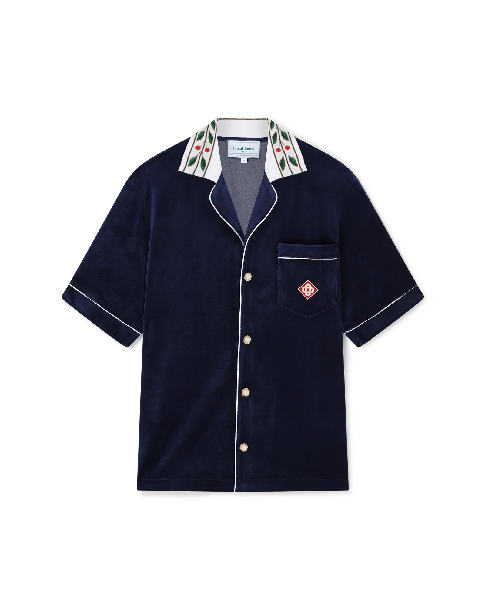 Chemise à manches courtes en velours Laurel