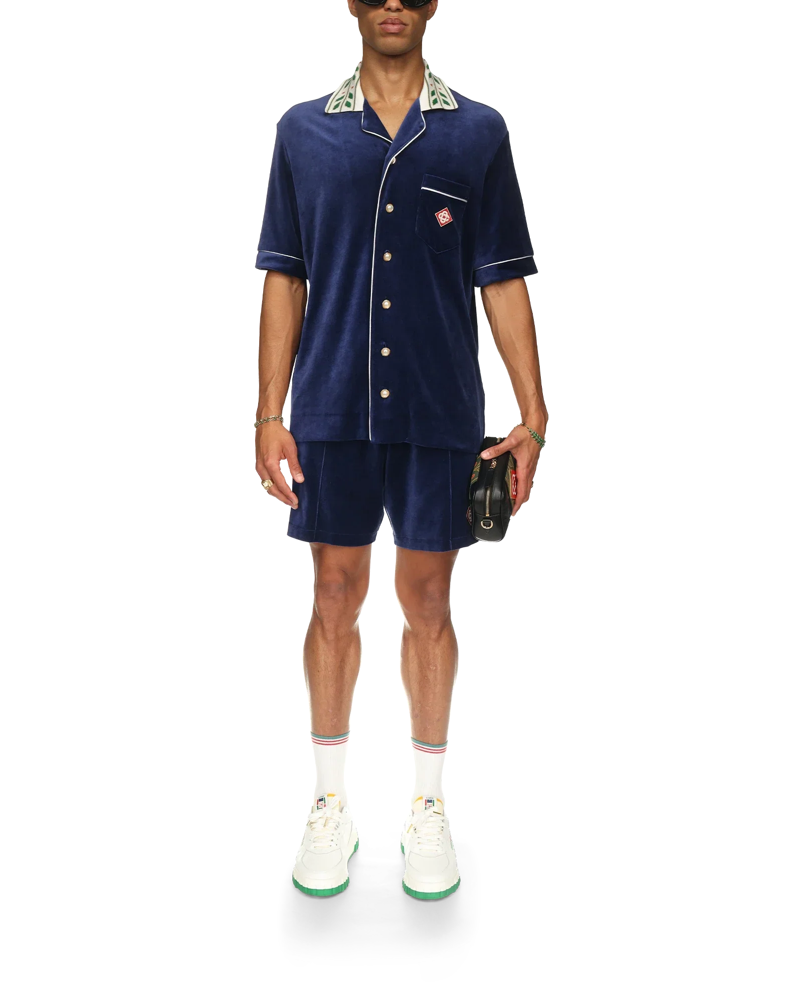 Chemise à manches courtes en velours Laurel