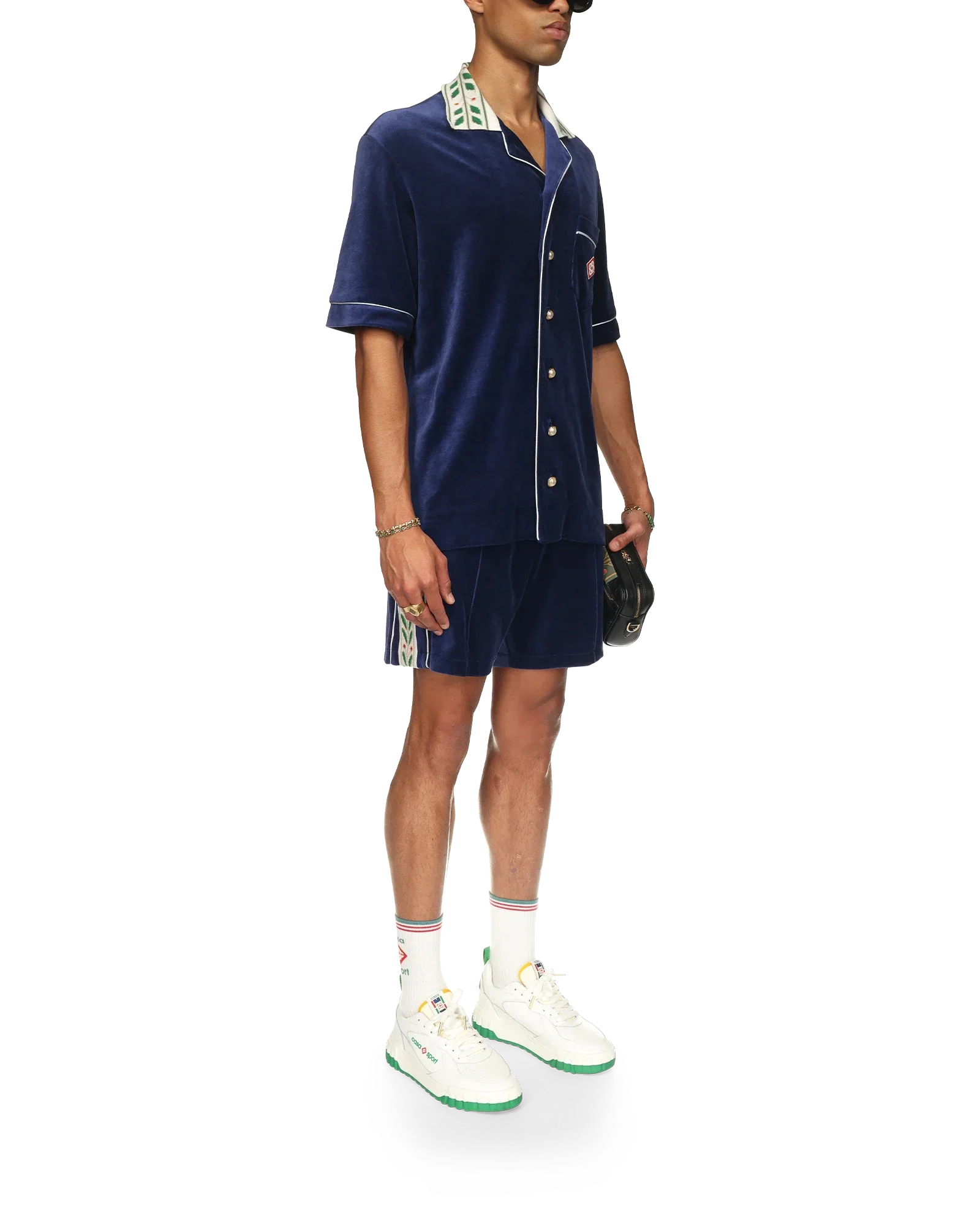Chemise à manches courtes en velours Laurel