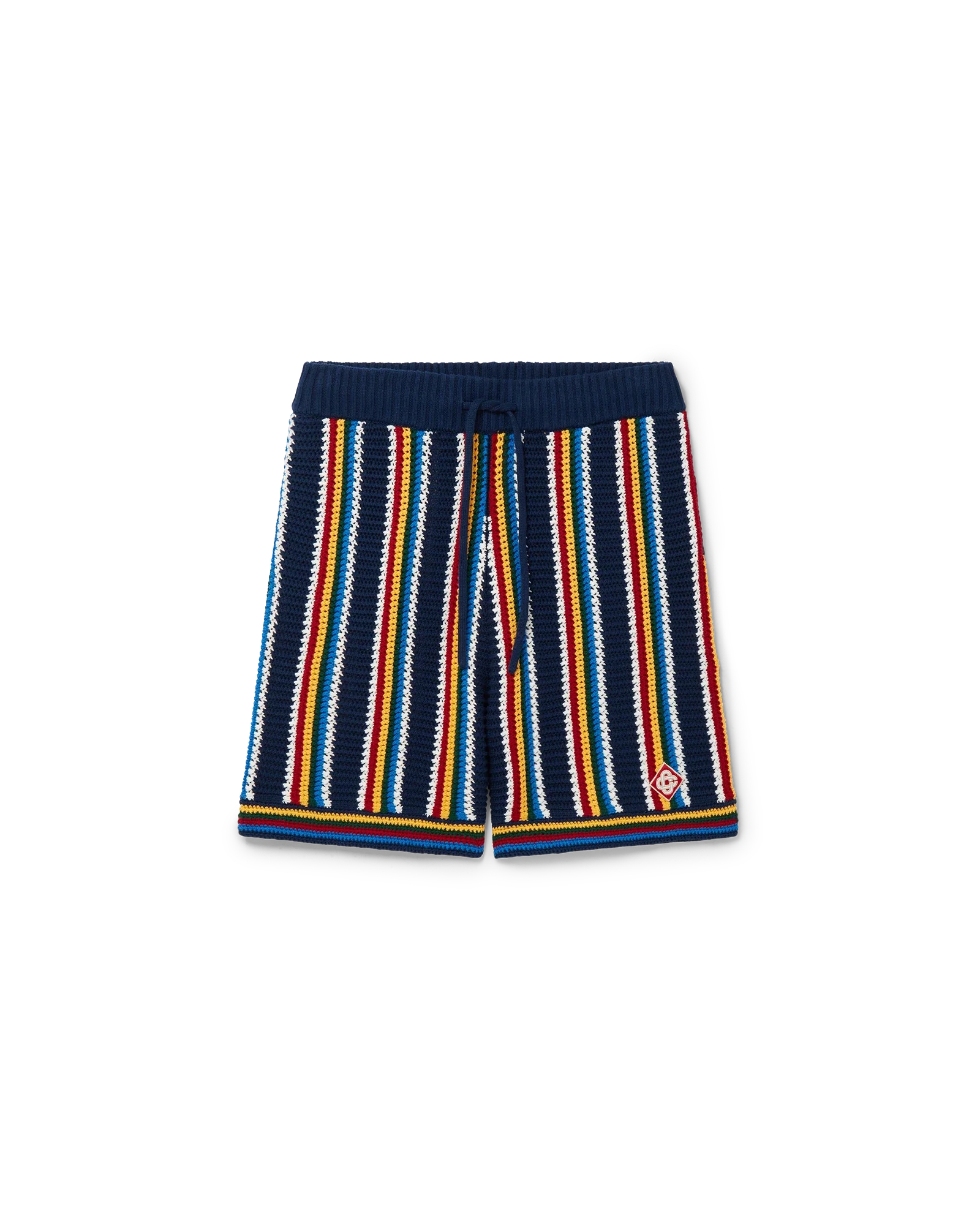 Short à rayures en crochet