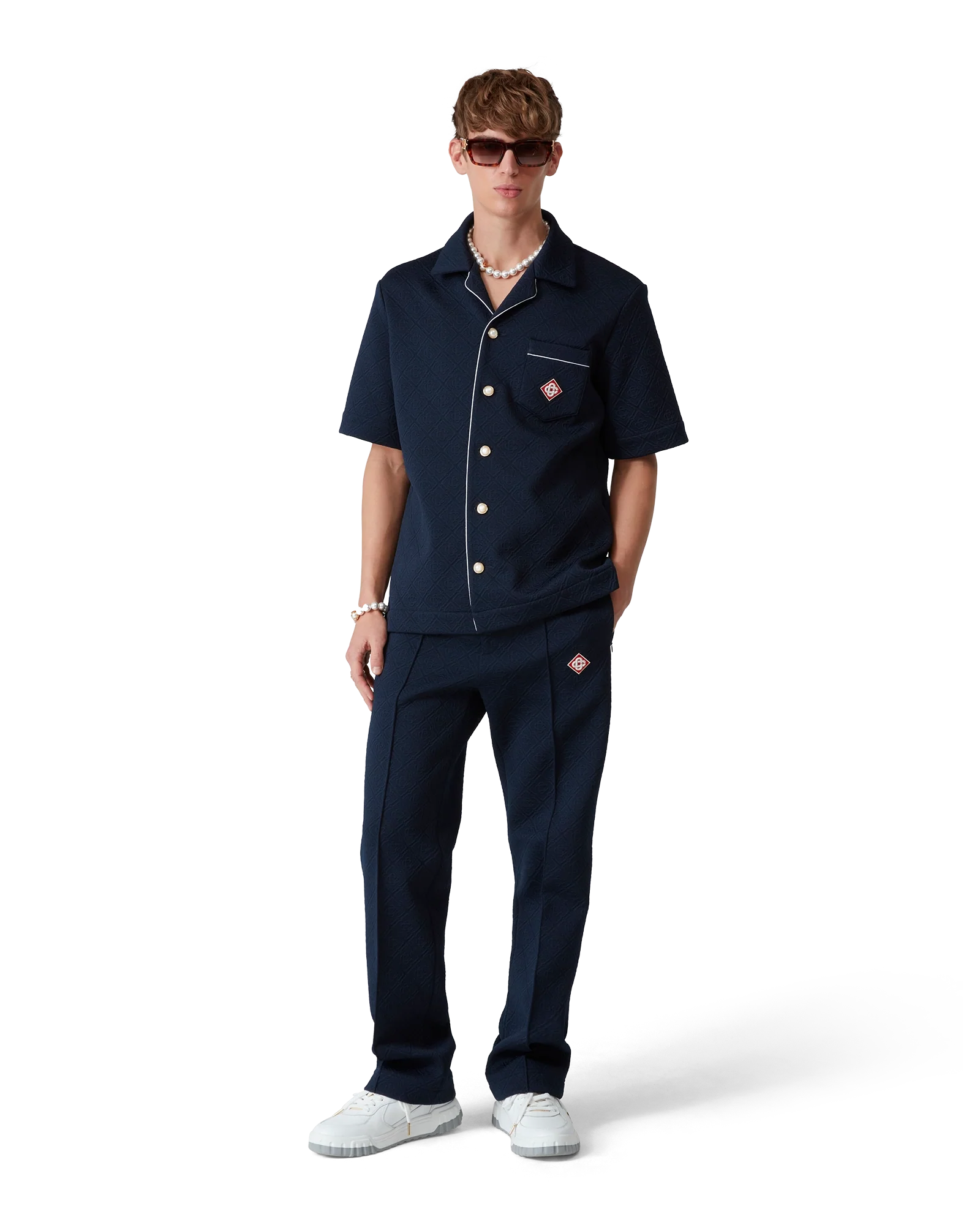 Chemise en jacquard avec monogramme