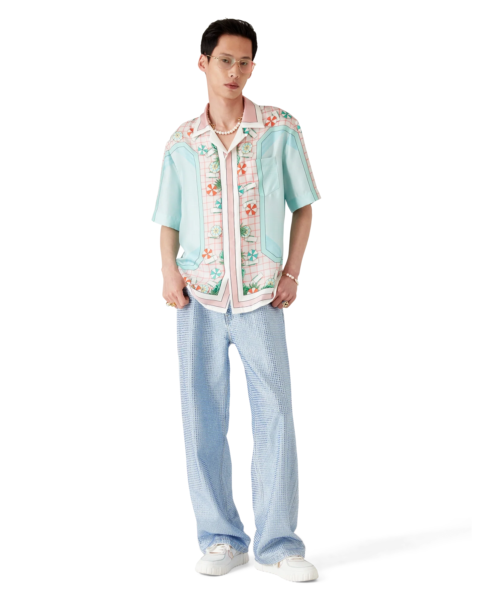 Chemise à manches courtes en soie Copacabana