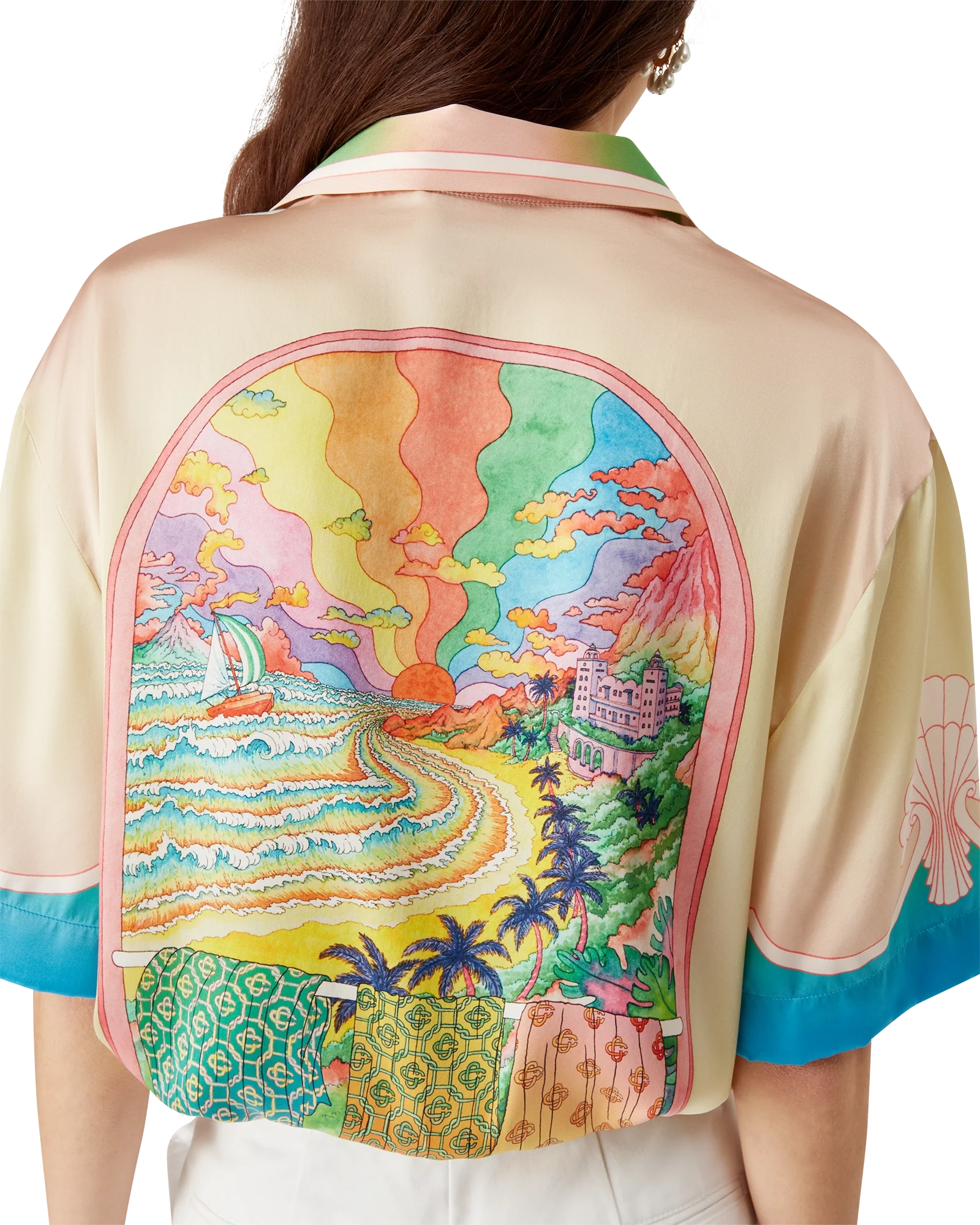 Chemise à manches courtes en soie Lucid Dreams