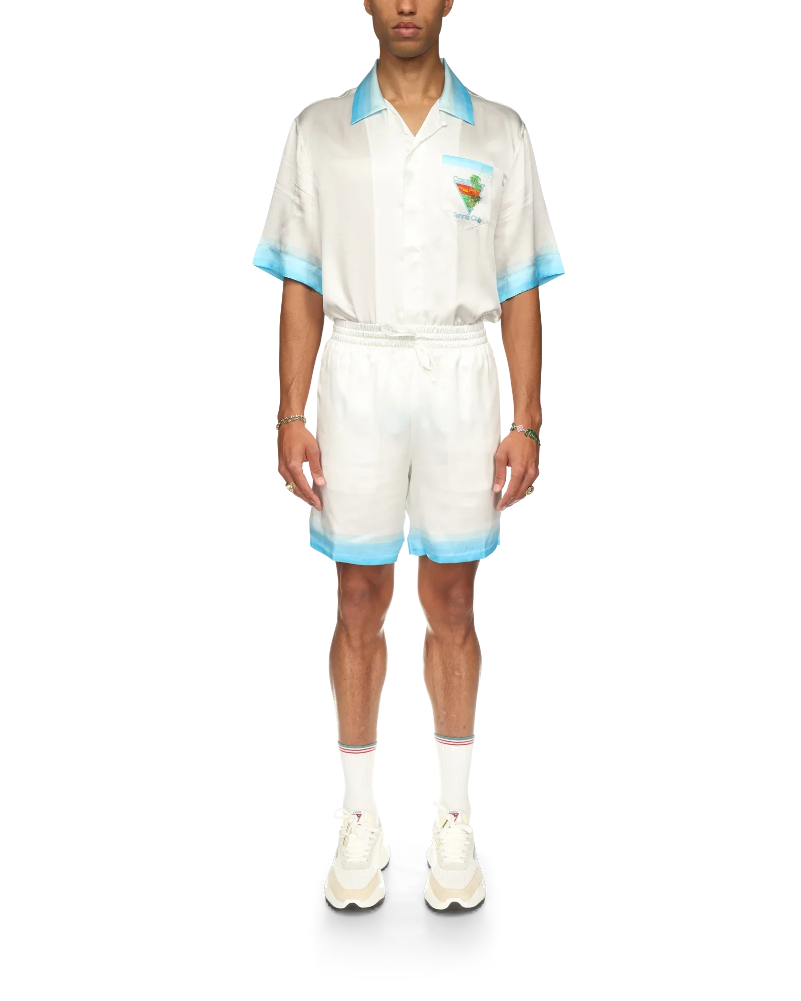 Short en soie bleu Palm Springs Icon