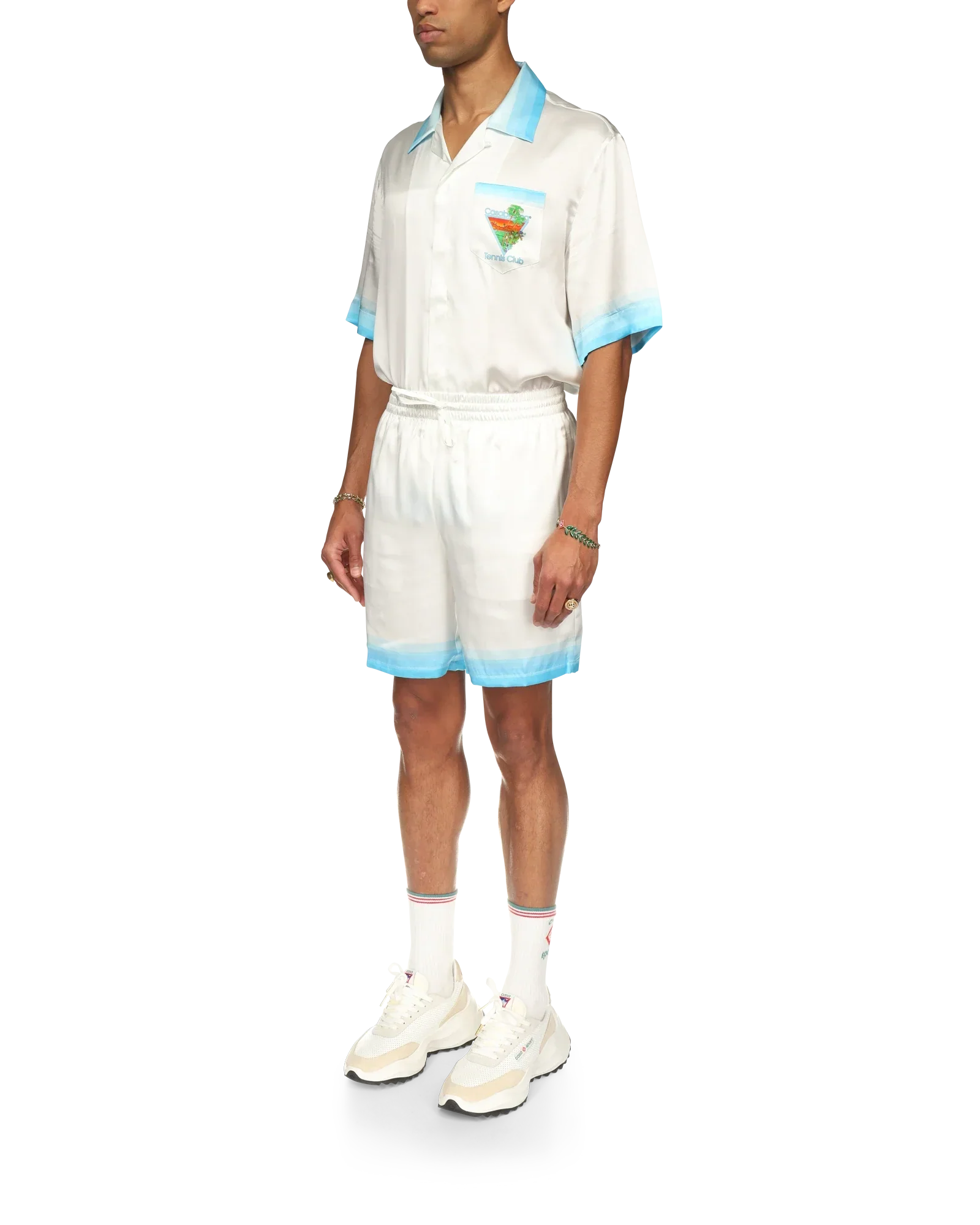 Short en soie bleu Palm Springs Icon