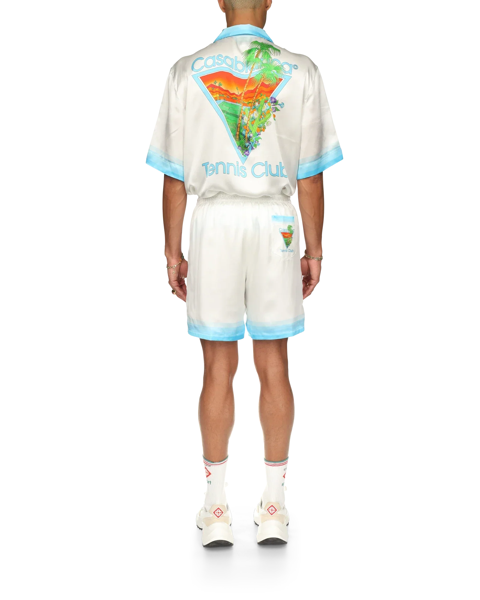 Short en soie bleu Palm Springs Icon