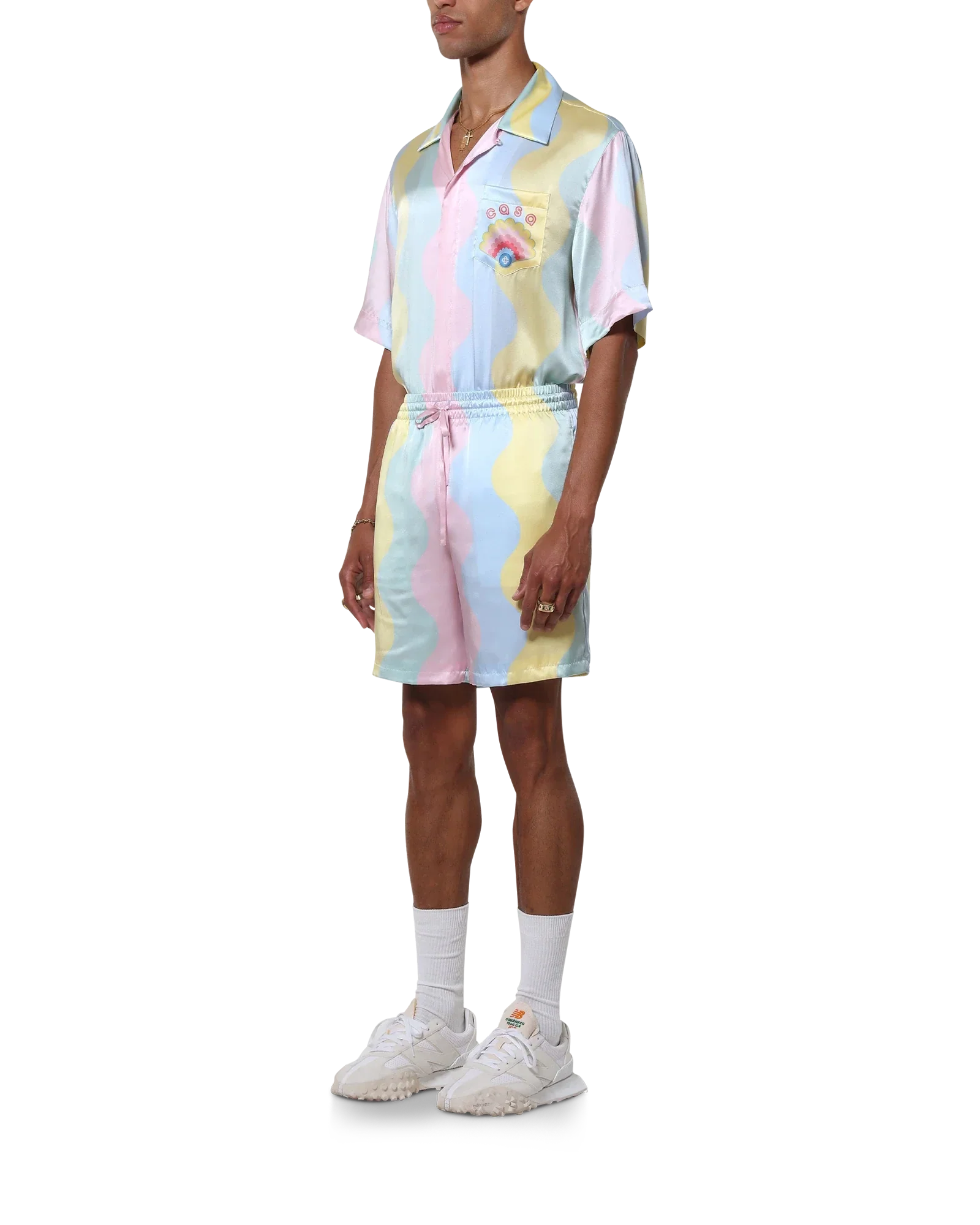 Short en soie Casa Shell Wave